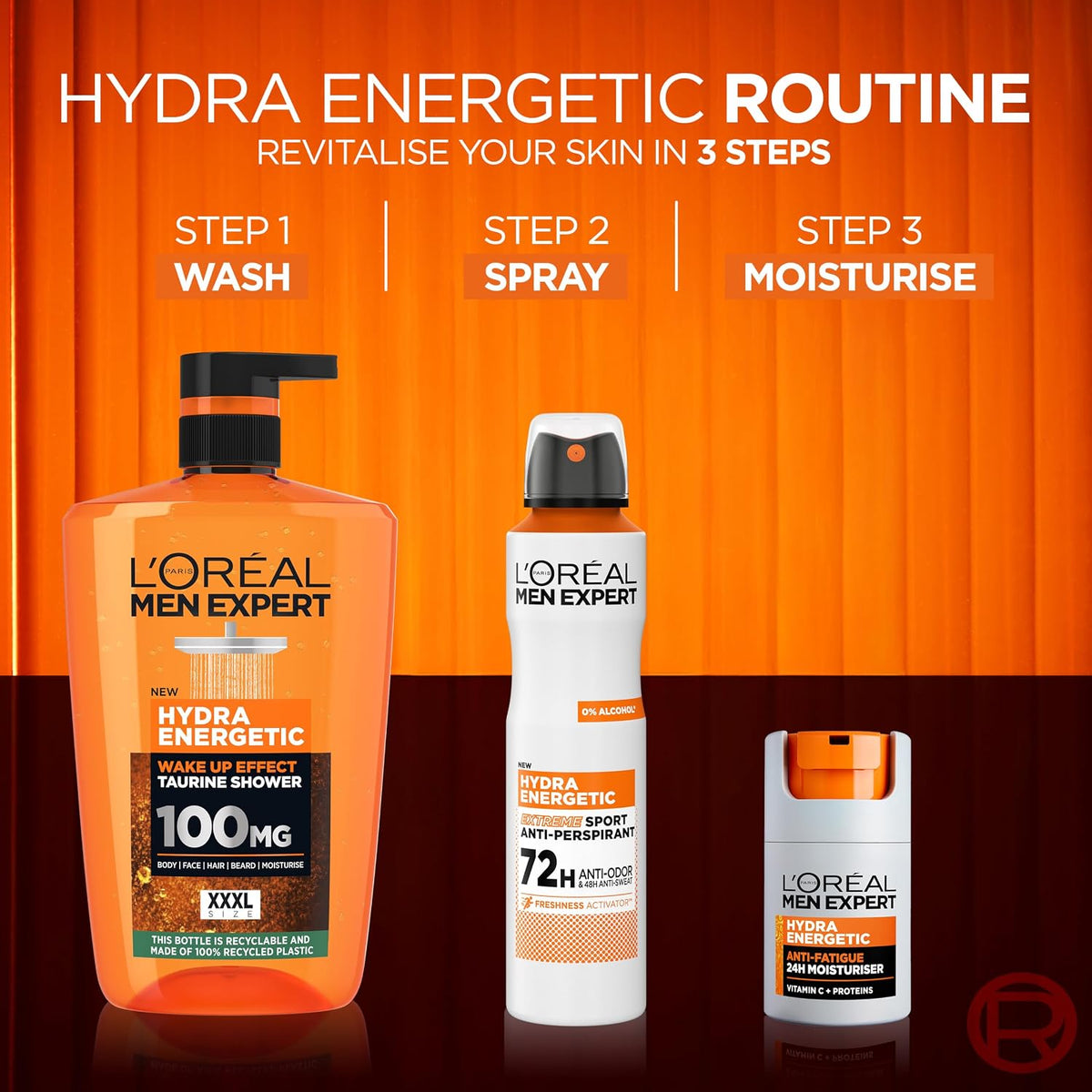 L'Oréal Paris Men Expert Shower Gel Hydra Energetic 3-in-1 XXXL 1L