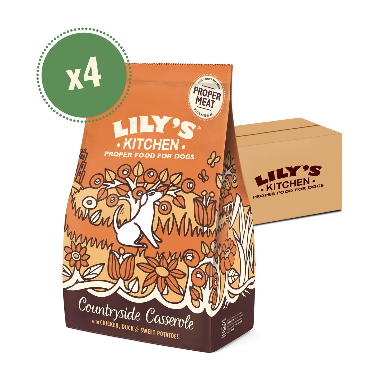 Lily's Kitchen Made with Natural Ingredients Adult Dry Dog Food Chicken & Duck Grain-Free Recipe 2.5kg Bag