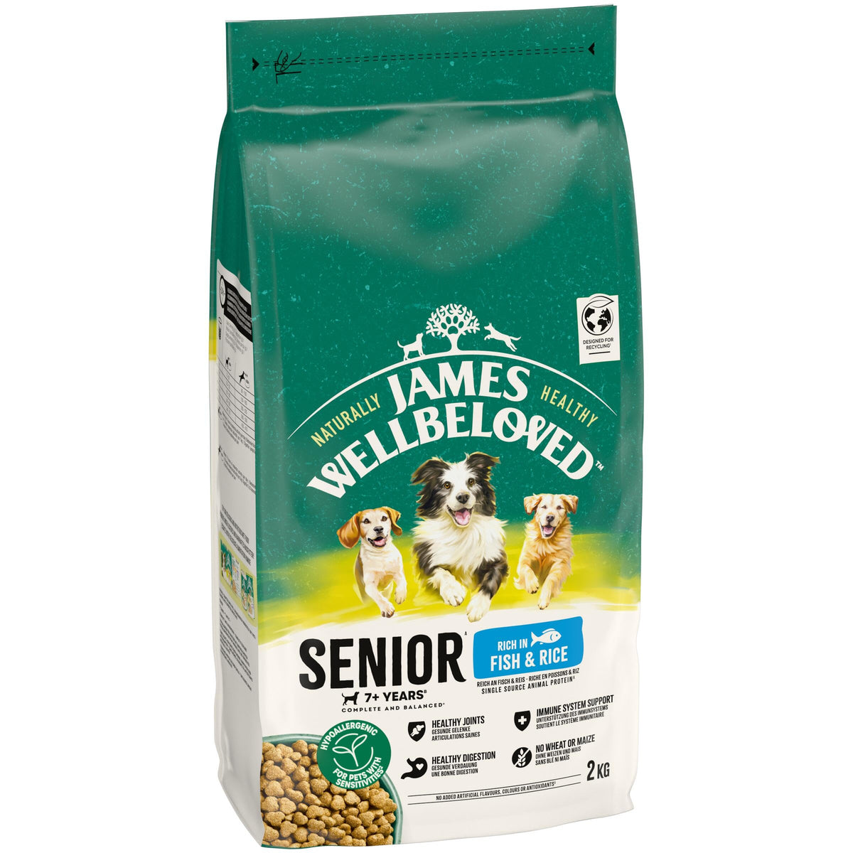 James Wellbeloved Dog Senior Hypoallergenic Dry Food Turkey and Rice 2 kg