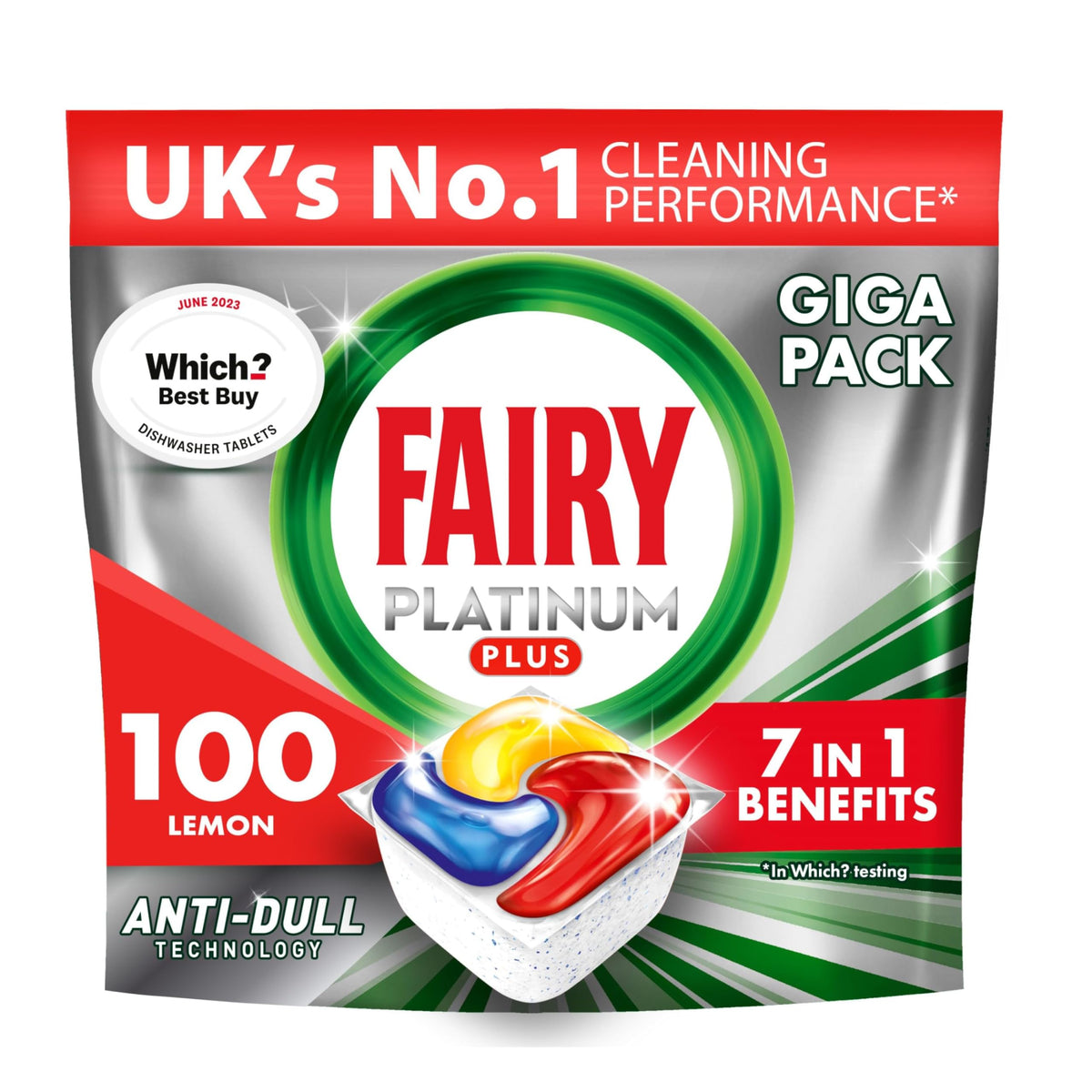 Fairy Platinum Plus Dishwasher Tablets Lemon, 65 Capsules