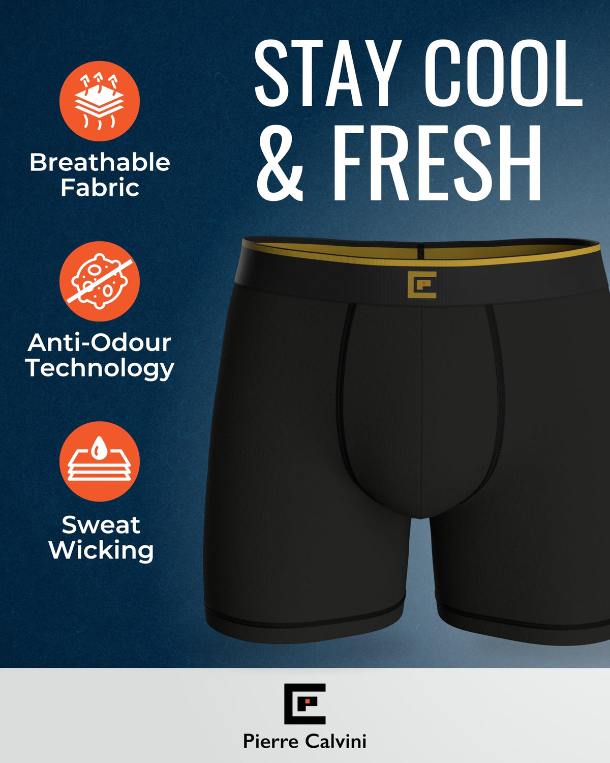Pierre Calvini Bamboo Mens Boxers - Mens Underwear Multipack (3/6Pk)