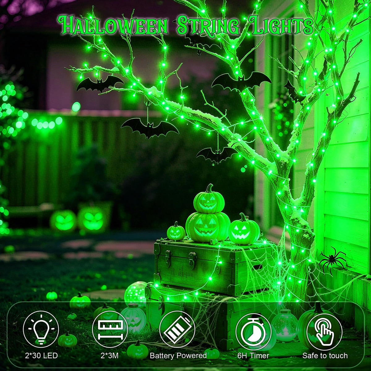 Dalugo Battery Fairy Lights, 3M 30 LED Warm White String Lights with 6h Timer, IP65 Waterproof Battery Powered Fairy Lights for Indoor Outdoor Christmas Decorations