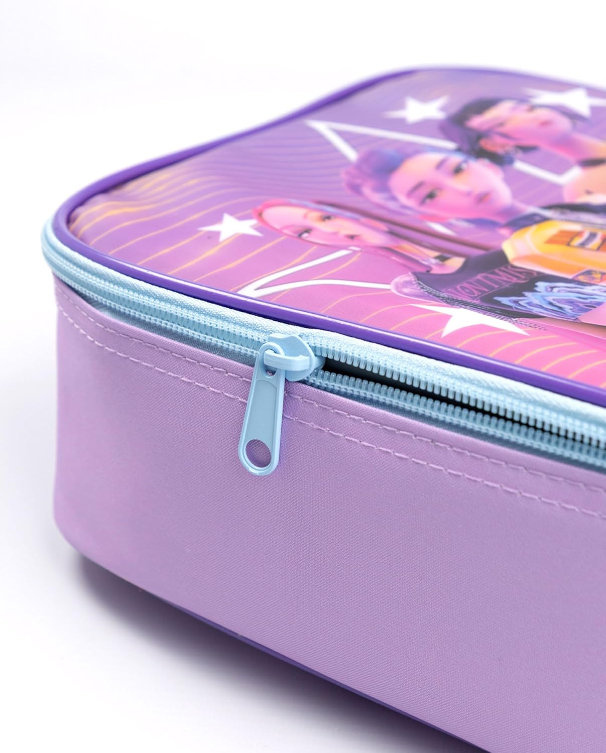 KPop Demon Hunters Purple Lunch Bag | Insulated Food Container with Bottle & 3 Snack Pots | Cartoon Character School Lunchbox | K-Pop Demon Hunters Merch