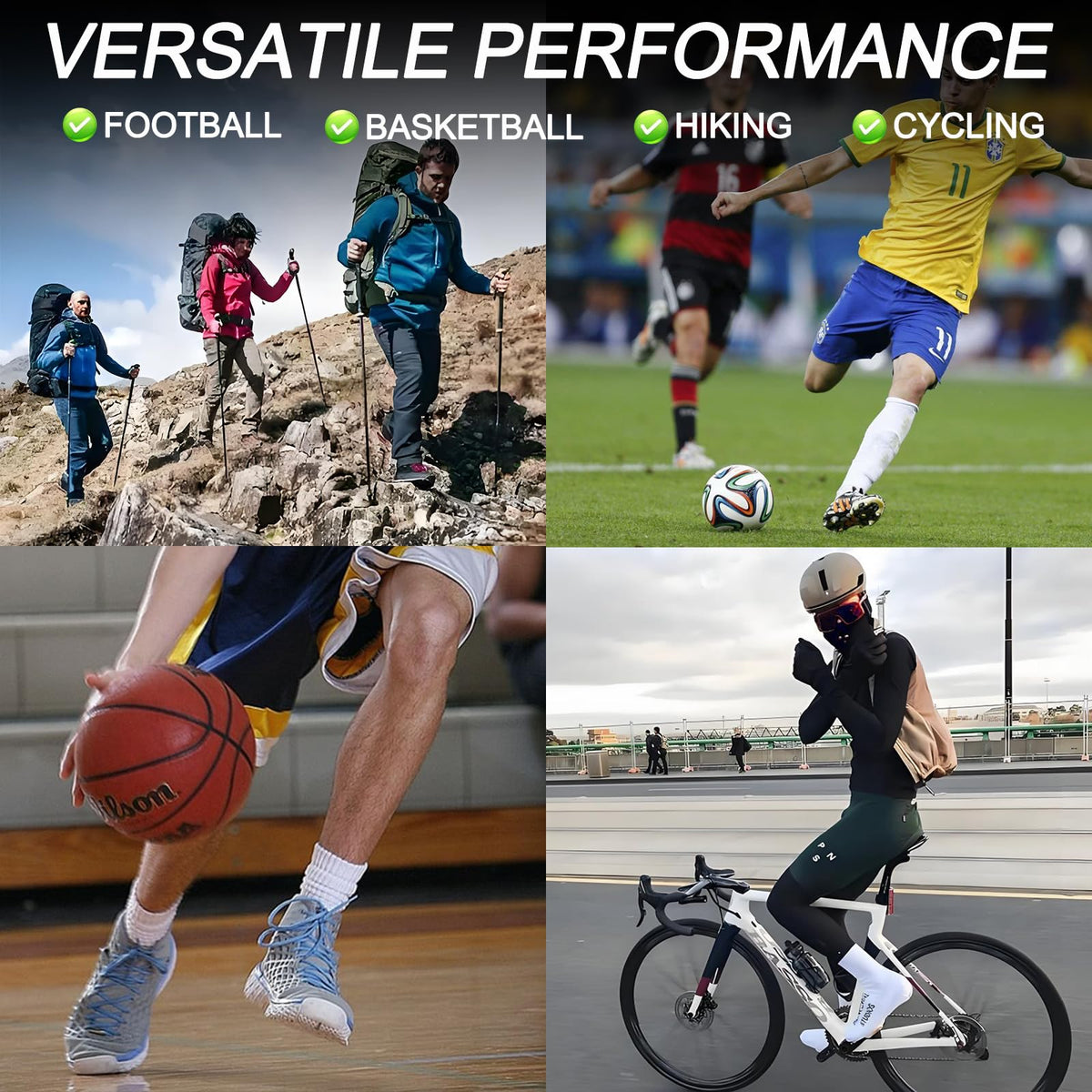 3 Pairs Non Slip Football Socks, Football Grip Socks for Men, Soccer Socks with Rubber Dots for Yoga Running Hiking