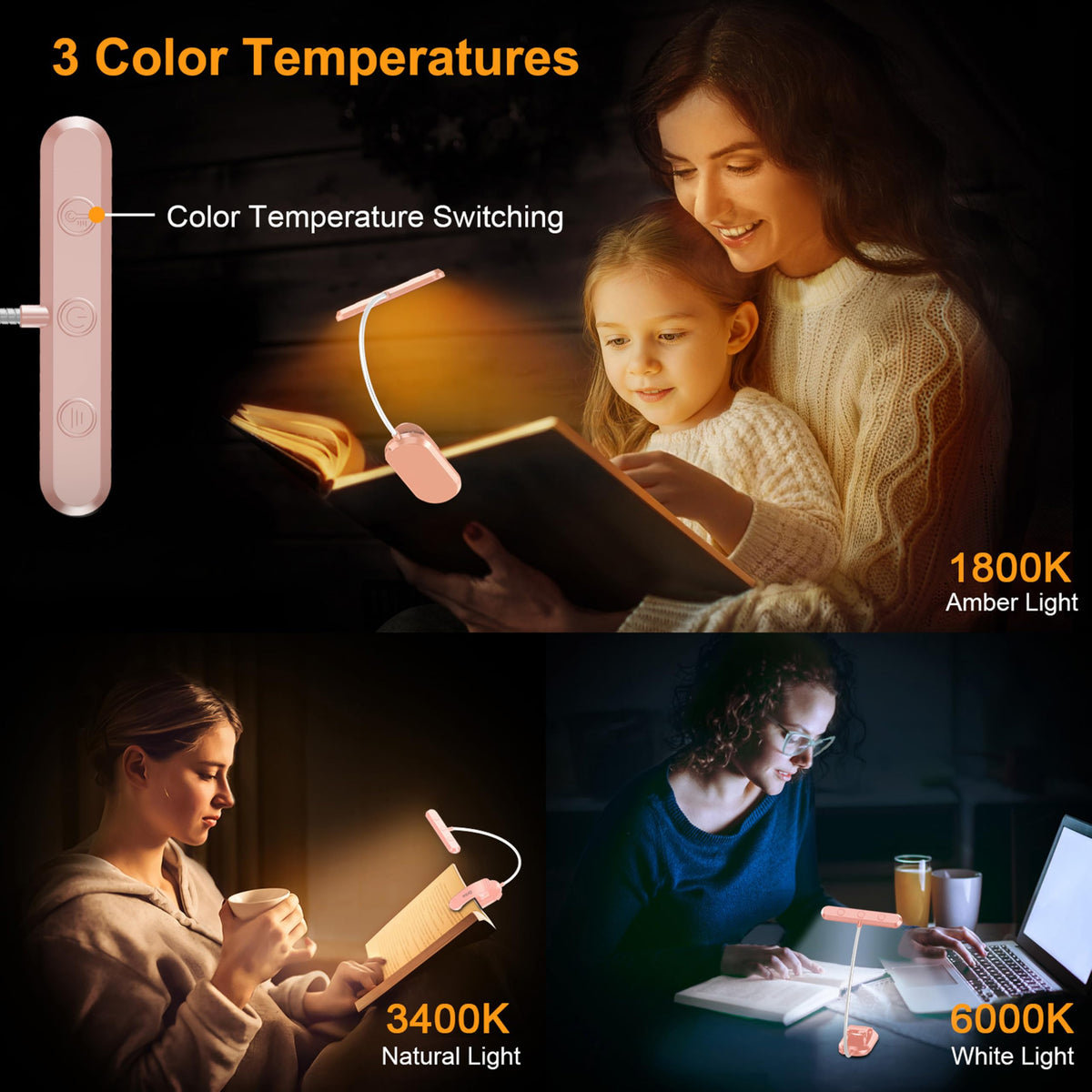 Gritin 19 LED Rechargeable Book Light for Reading in Bed - Memory Function