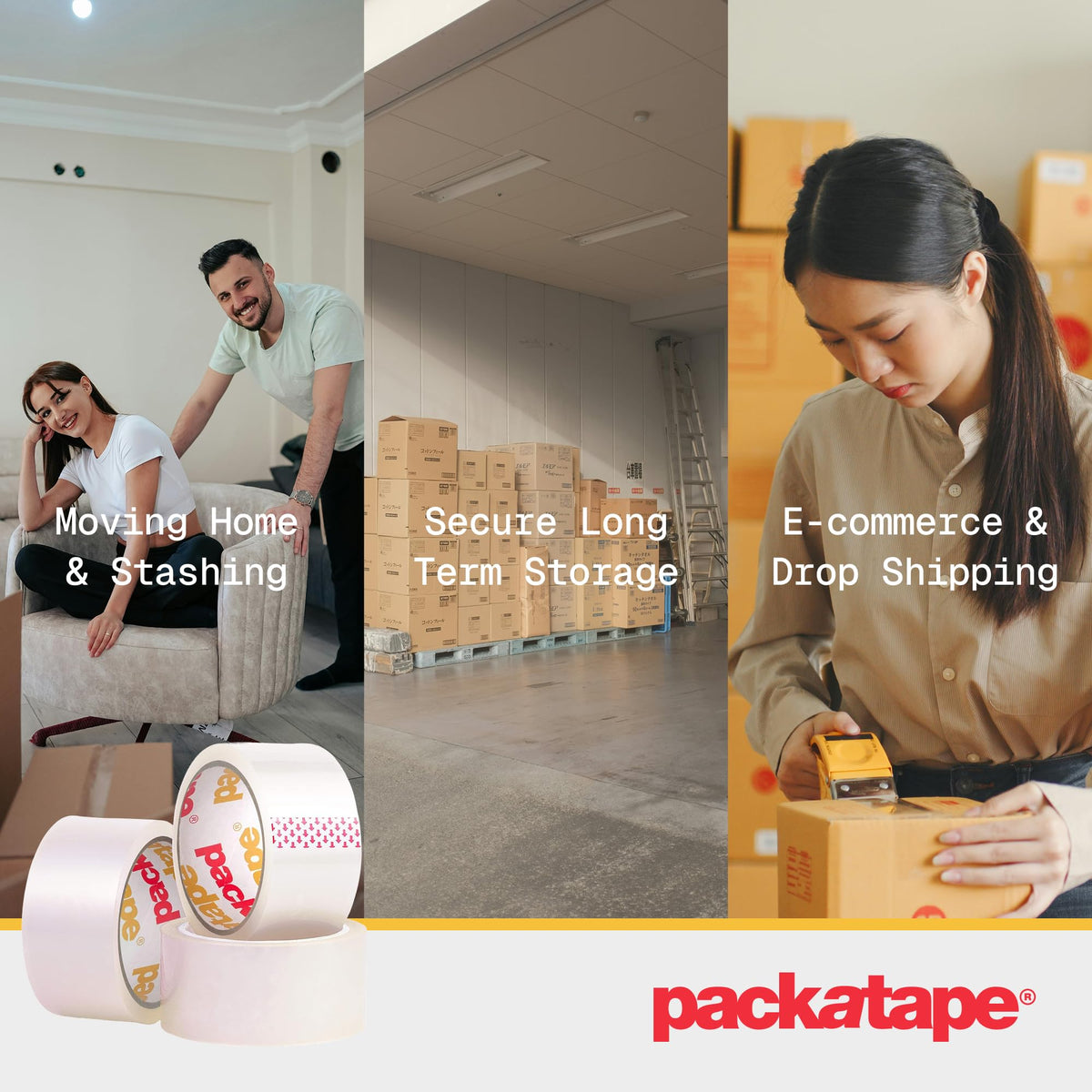 Packatape - 6 Rolls Per Pack 48MM x 66M Brown Packaging Tape for Parcels and Boxes. This 6 rolls pack of Heavy Duty Brown Packing Tape Provides a Strong, Secure and Sticky Seal for your Boxes