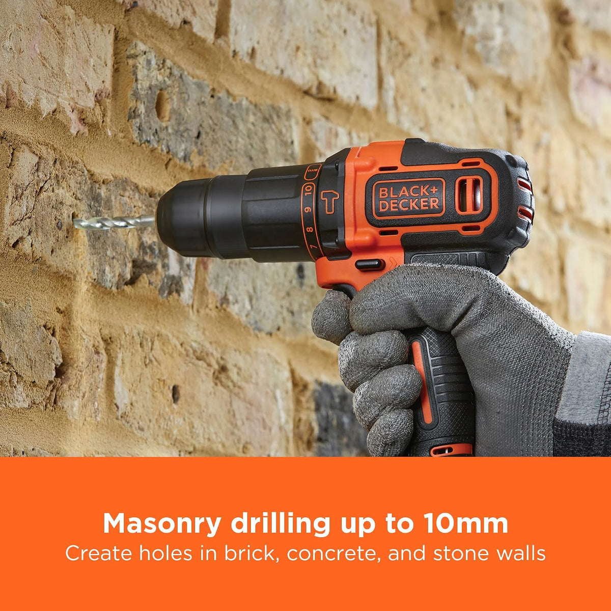 BLACK+DECKER 18V Cordless Hammer Drill, BCD700S1K-GB