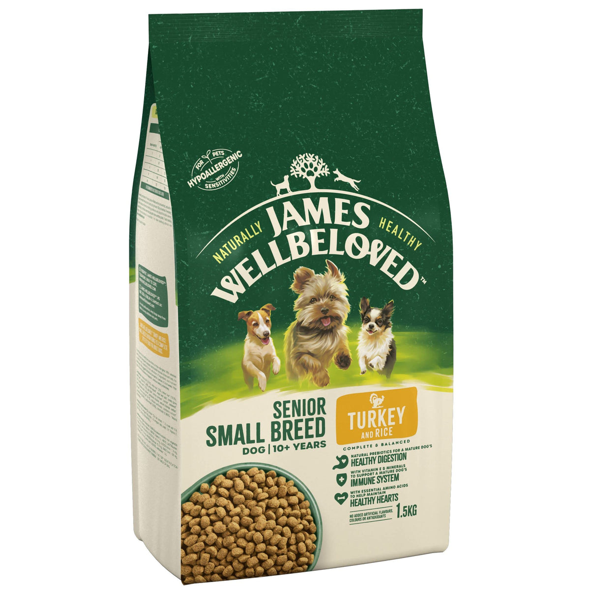 James Wellbeloved Dog Senior Hypoallergenic Dry Food Turkey and Rice 2 kg
