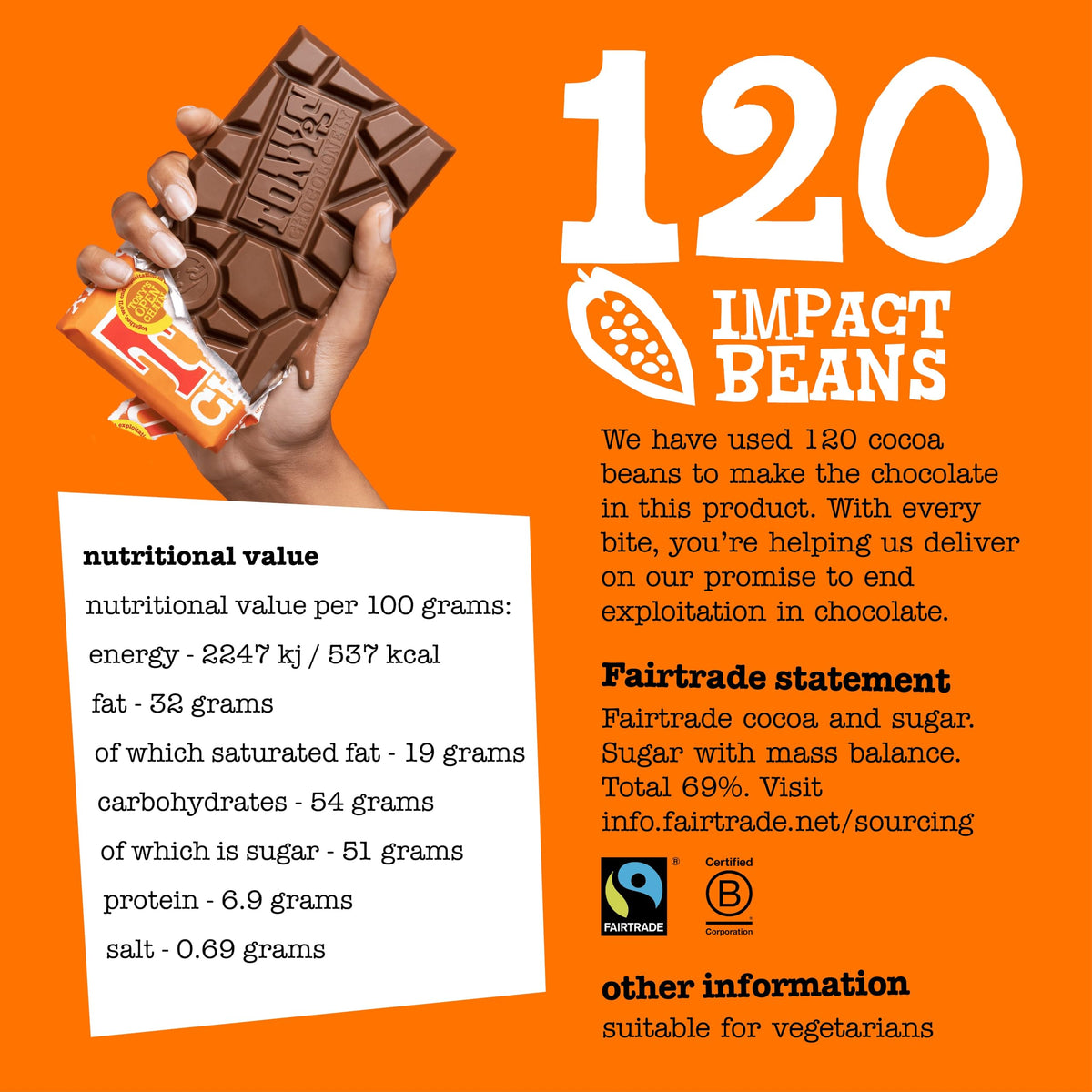Tony's Chocolonely Milk Chocolate Bar - 180g Belgian Fairtrade Chocolate, Gift, 32% Cocoa, Vegetarian