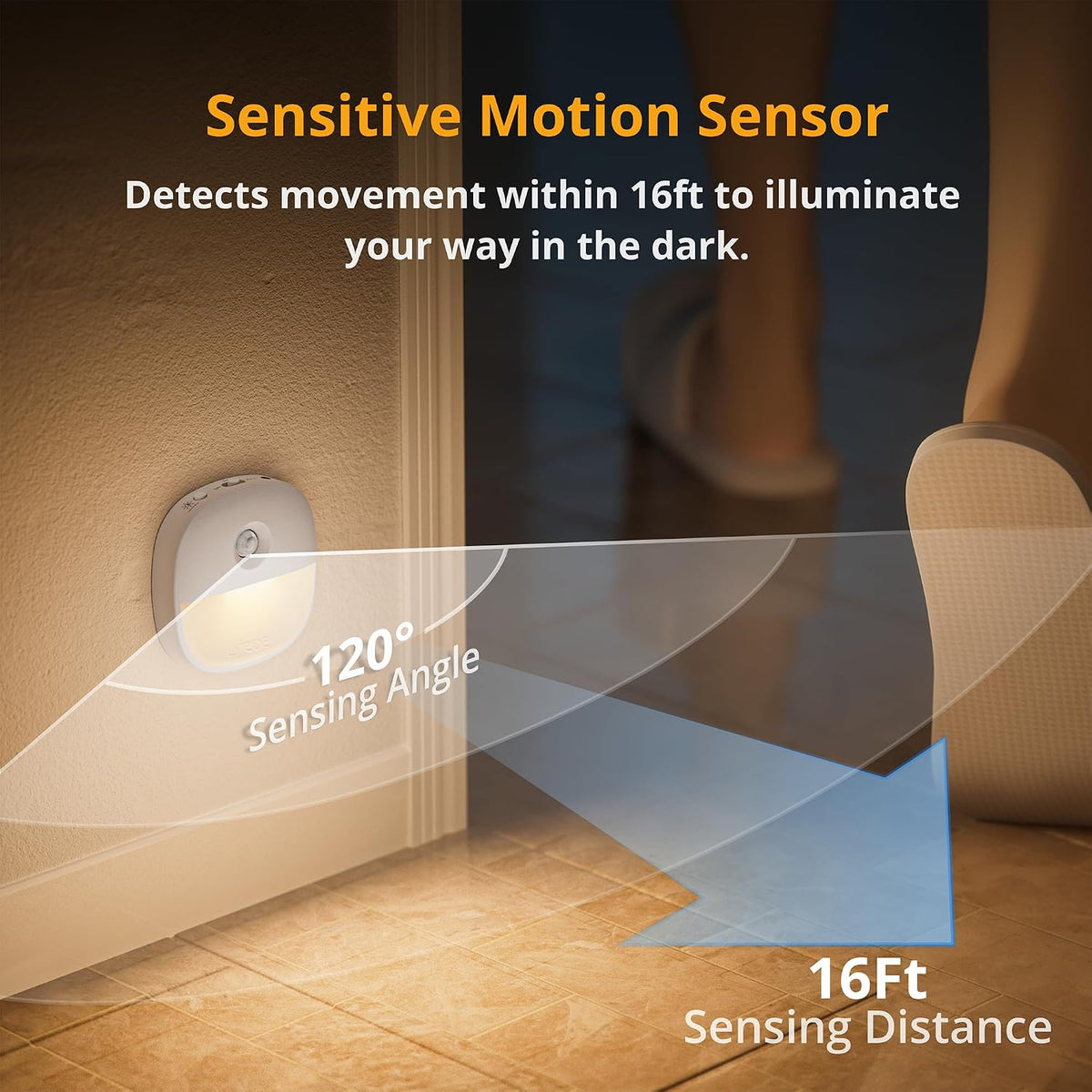 Lyridz Motion Sensor Night Lights (3 Pack), USB Rechargeable Night Light, Motion Sensor Lights Indoor ON/Off/AUTO Modes with Removable Magnetic Stick on Cupboard, Stair, Hallway, Bedroom (Warm White)