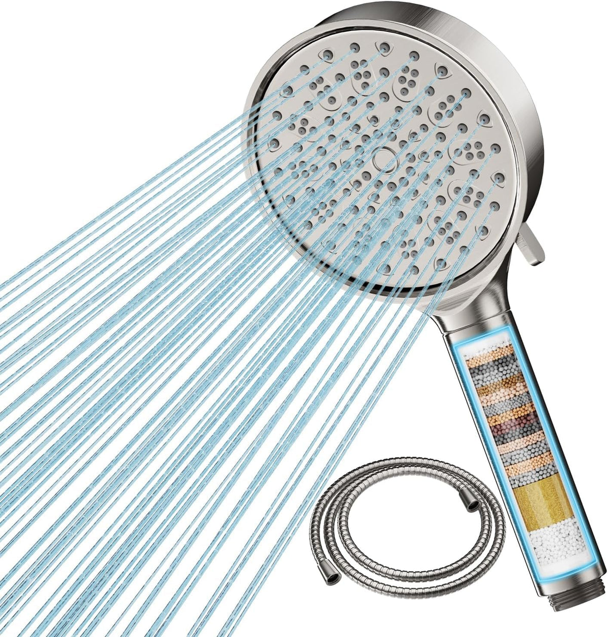 Cobbe Hard Water Filter Shower Head with 1.5m Hose and Holder