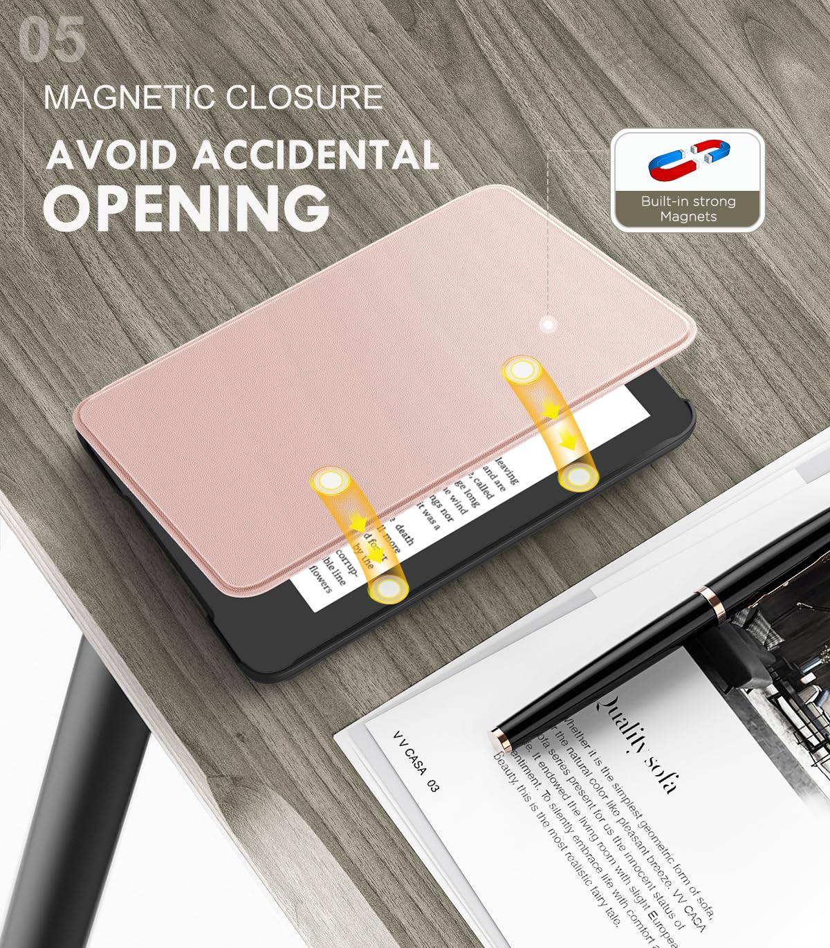 MoKo Case for 6" Amazon Kindle Basic 11th Gen 2024/2022, Matcha