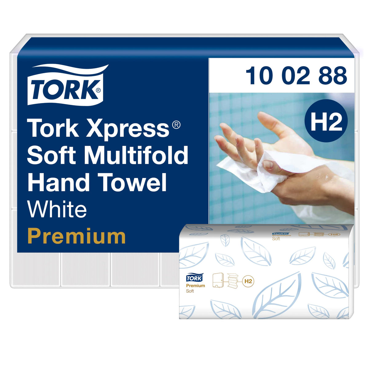 Tork D8217 Extra Soft Multifold Hand Towel, White, Pack of 2100, 21x100 sheets