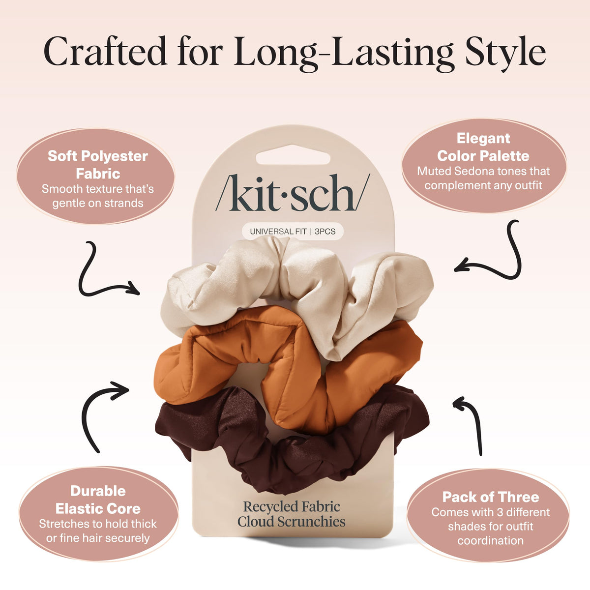 Kitsch Satin Scrunchies for Women 3pcs - Garden Bouquet