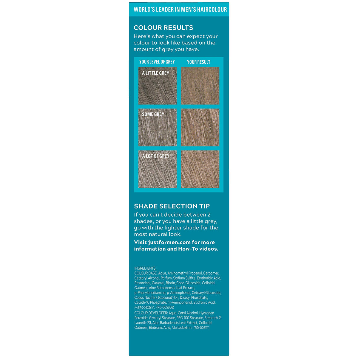 Just for men Moustache & Beard Dark Brown Dye, Eliminates Grey for a Thicker & Fuller Look M45