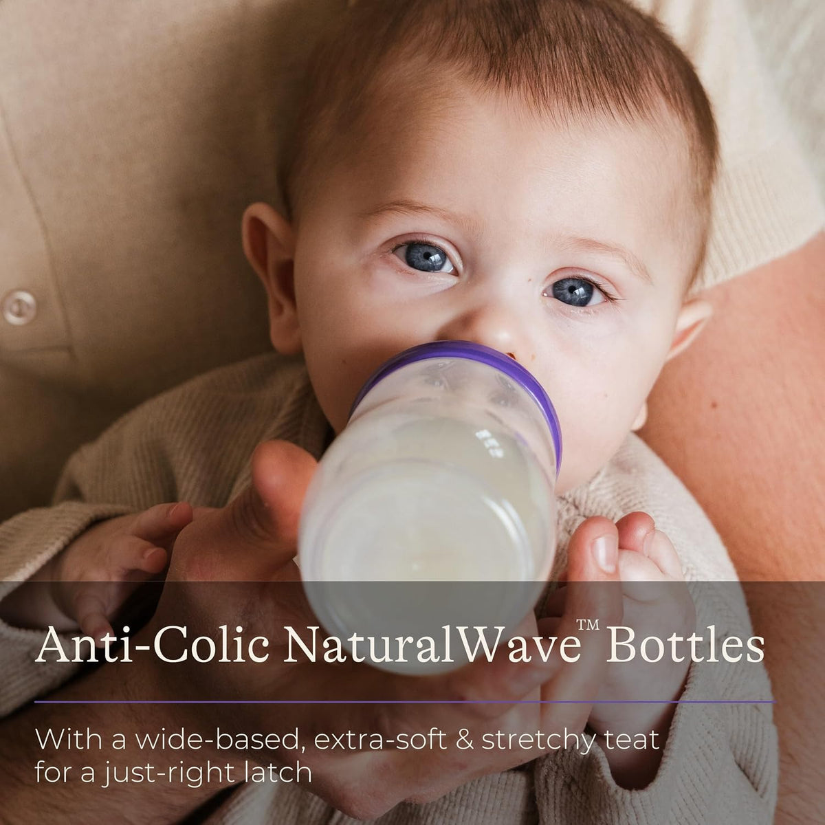 Lansinoh Anti Colic Baby Bottles - 8 240ml - Naturalwave® Teats Reduce Nipple Confusion - Stackable lids for Breastmilk Storage in Fridge or Freezer - Breastfeeding Bottle