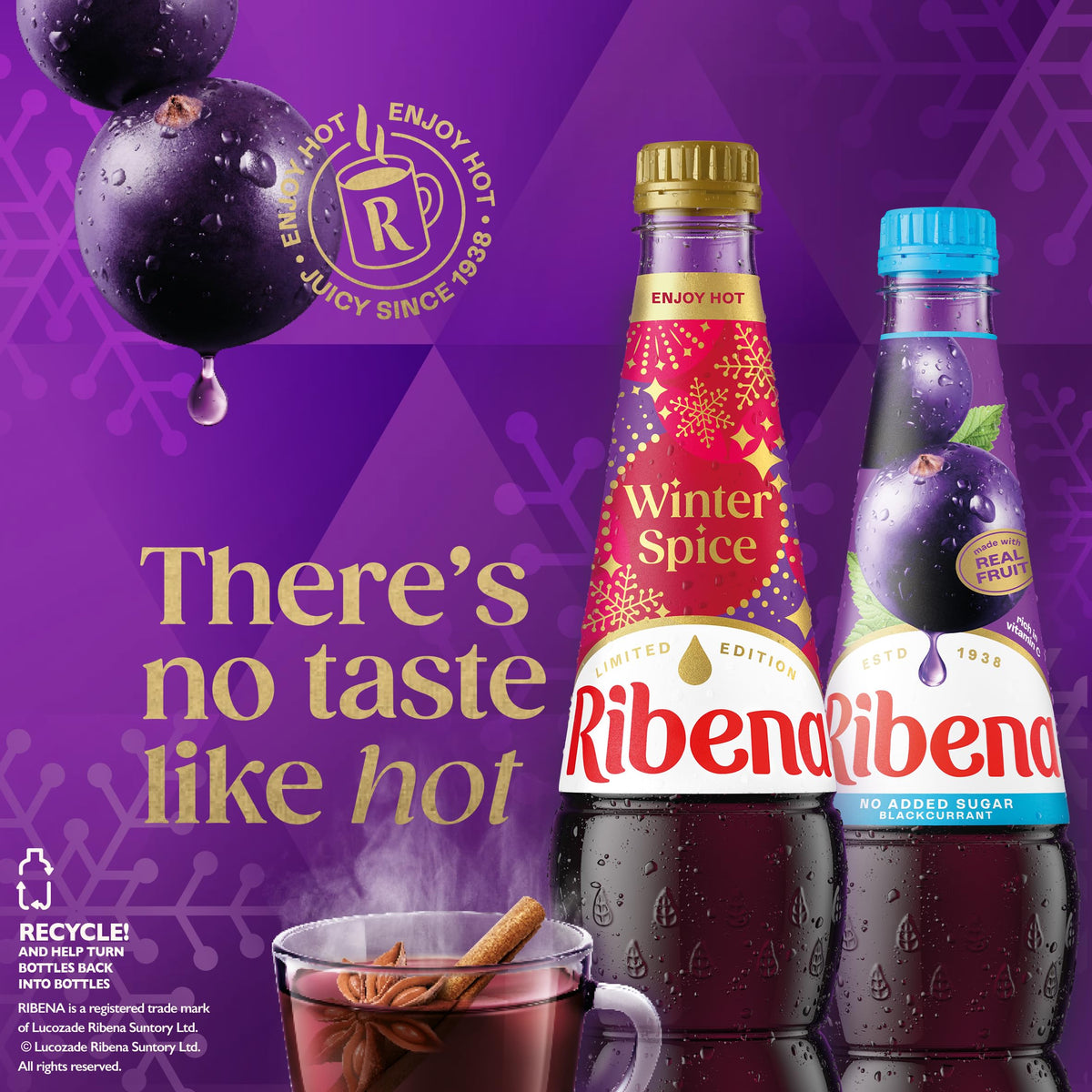 Ribena Blackcurrant Squash 1.5L – Real British Blackcurrants | Rich in Vitamin C | No Artificial Colours or Flavours | 100% Recycled Plastic Bottle