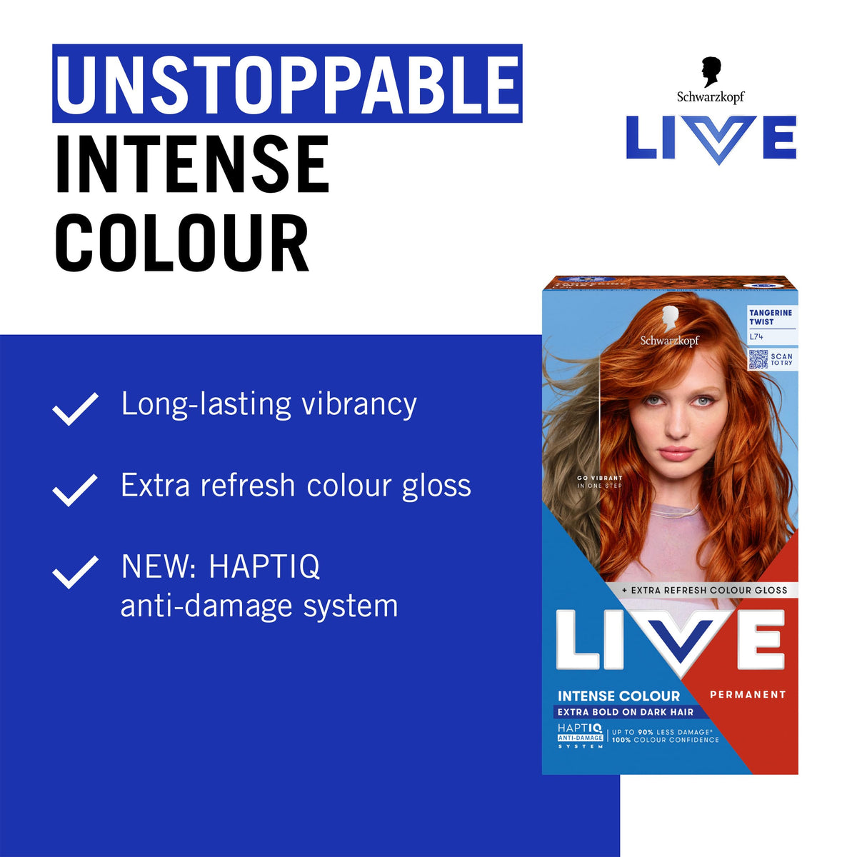 Schwarzkopf LIVE Intense Colour Hair Dye, 099 Deep Black
