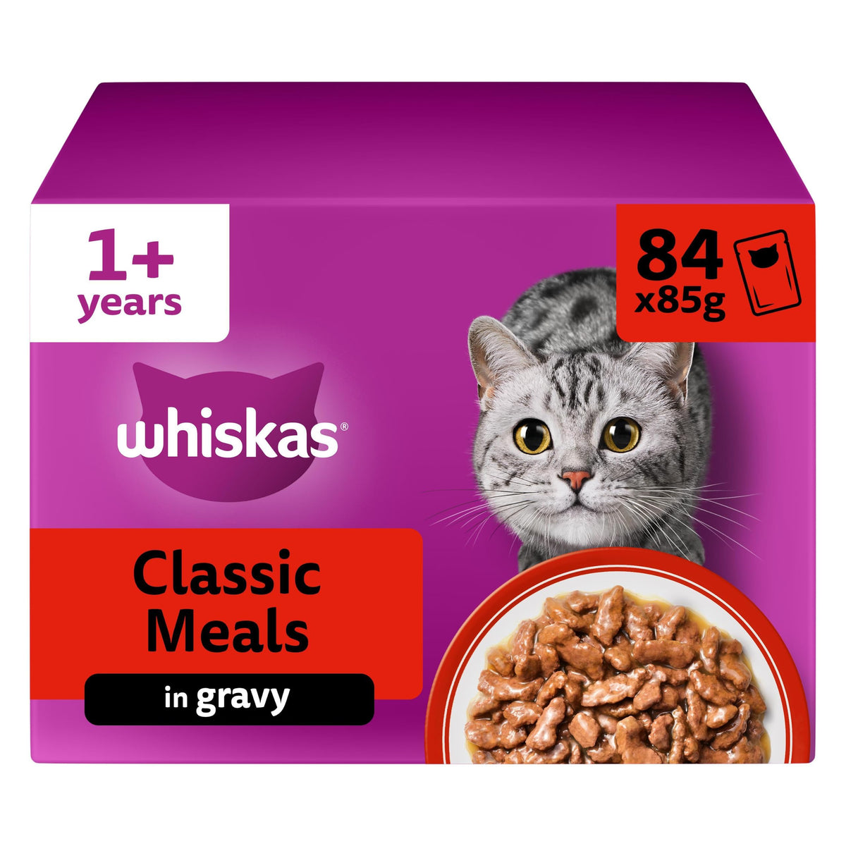 WHISKAS Adult Wet Cat Food in Jelly 40x85g Fish Favourites