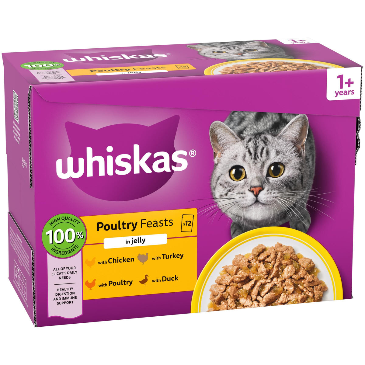 WHISKAS Adult Wet Cat Food in Jelly 40x85g Fish Favourites