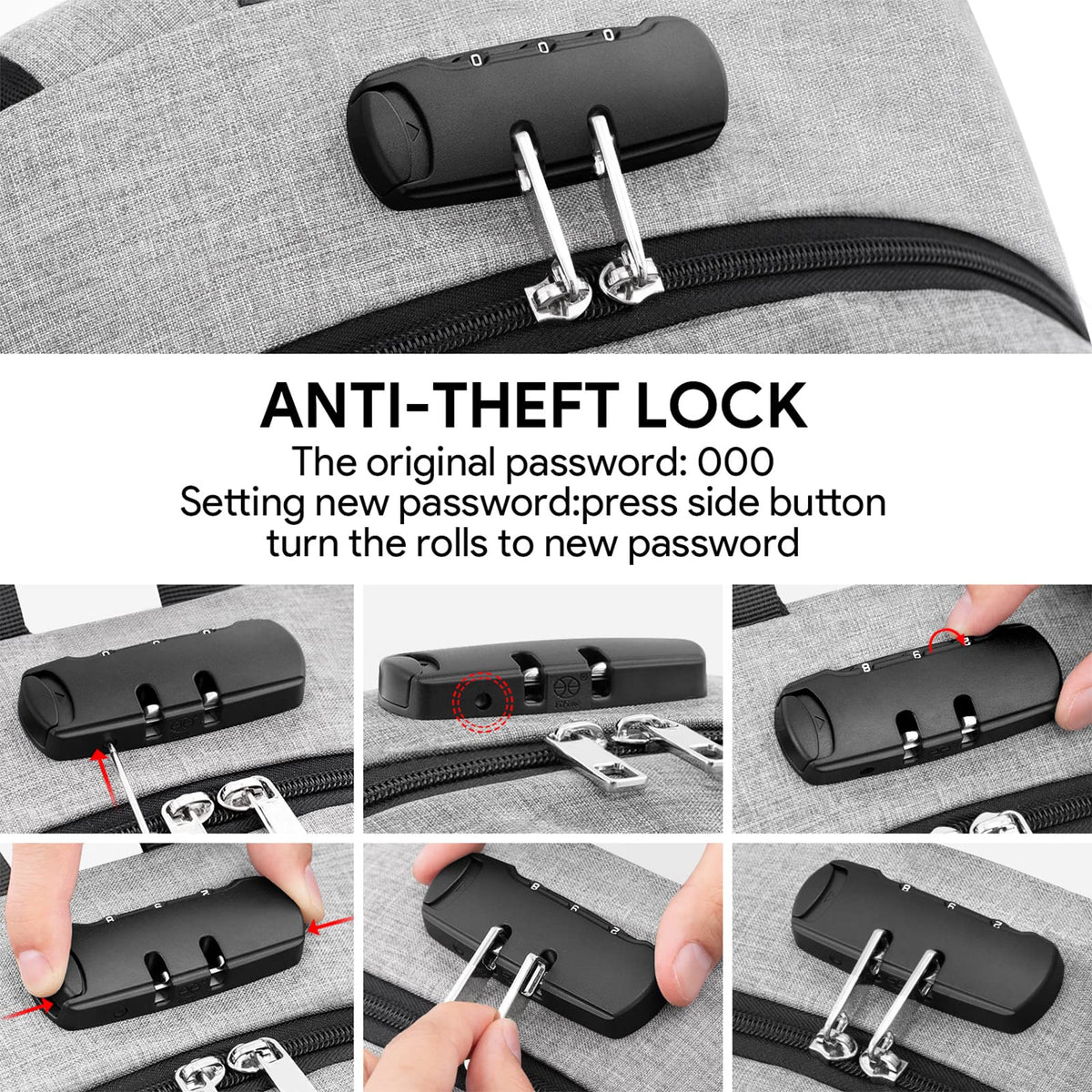 VSNOON Anti-Theft Laptop Backpack, 15.6-17.3 inch Business Laptop Bag