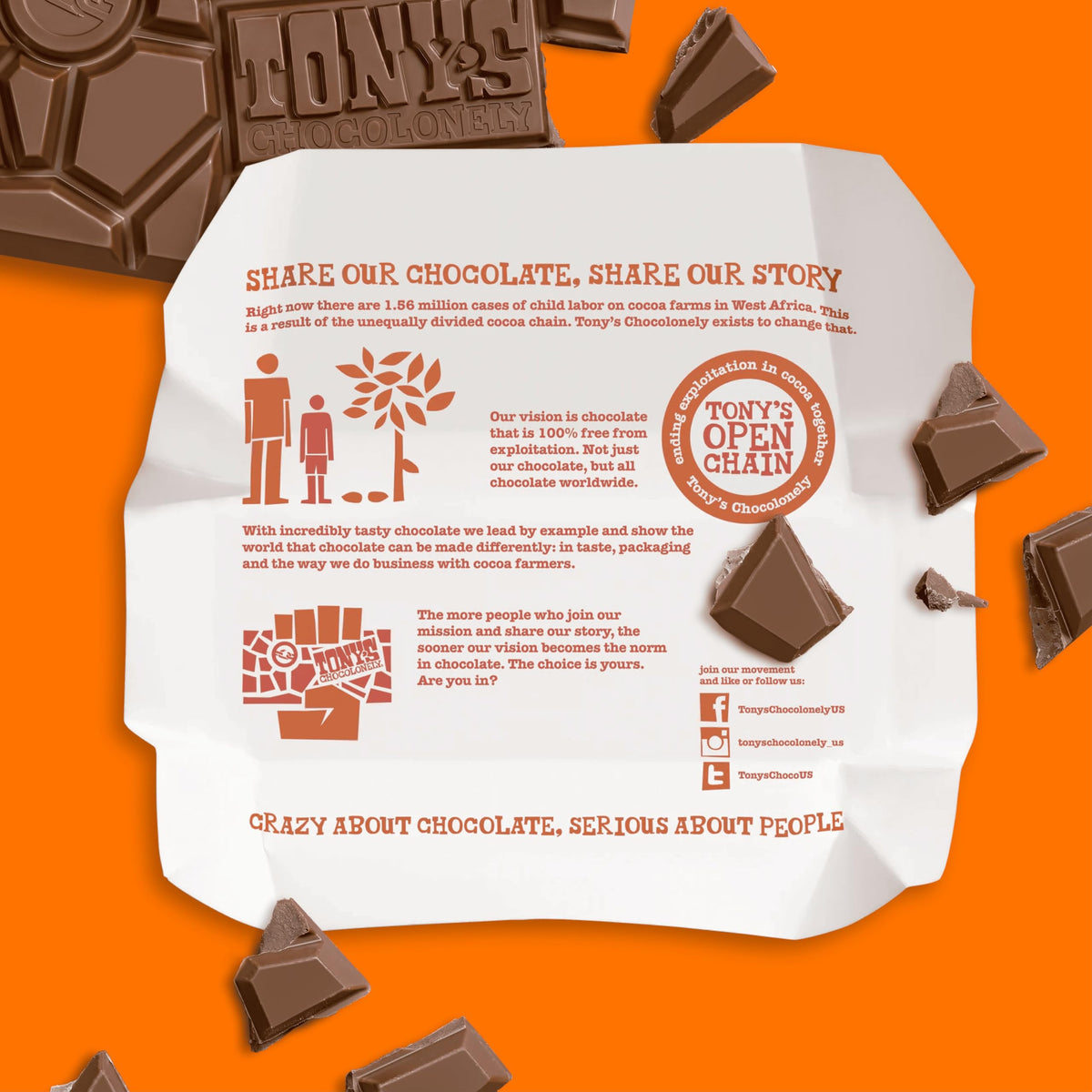 Tony's Chocolonely Milk Chocolate Bar - 180g Belgian Fairtrade Chocolate, Gift, 32% Cocoa, Vegetarian