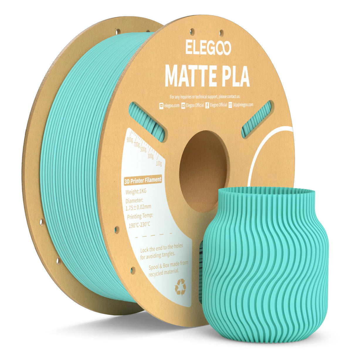 ELEGOO Matte PLA 3D Printer Filament Lavender Purple 1KG 1.75mm