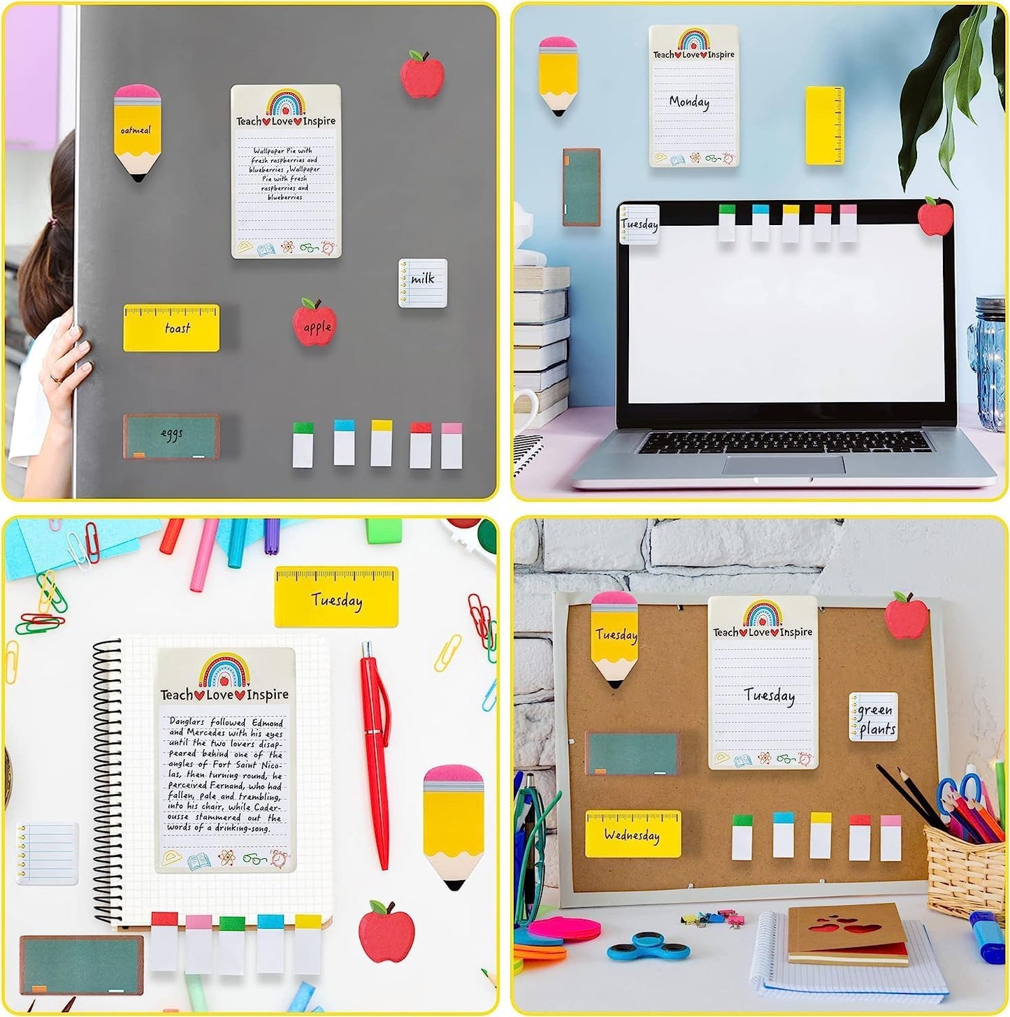 Thank You Teacher Gifts, Best Christmas Teacher Gifts for Women Sticky Notes Tabs Note Pads Set, Thank You Gift Teacher Office Stationery Supplies Leaving Gifts for Teachers Thanksgiving Retirement
