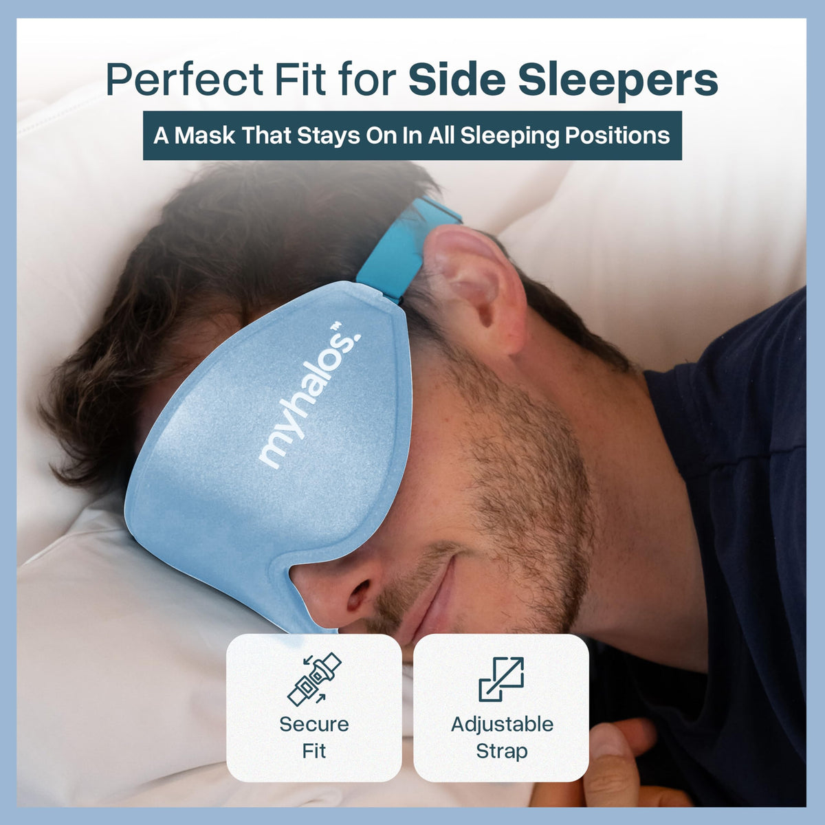MyHalos Blackout Sleep Mask, Eye Mask for Sleeping, Zero Pressure, Travel