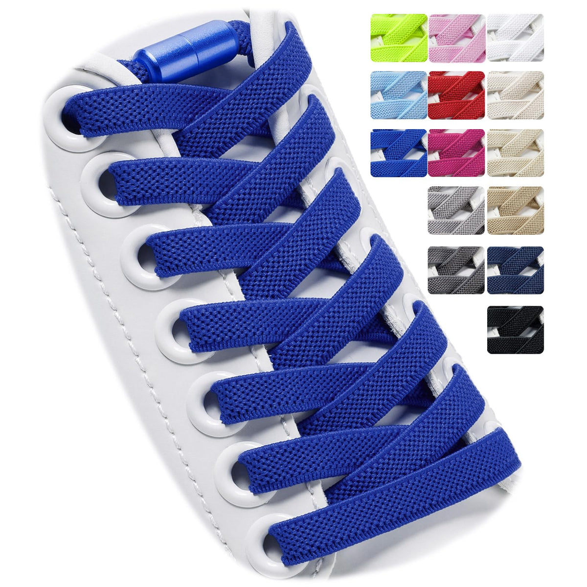 2 Pairs Elastic Shoe Laces for Trainers, 8mm Shoelace