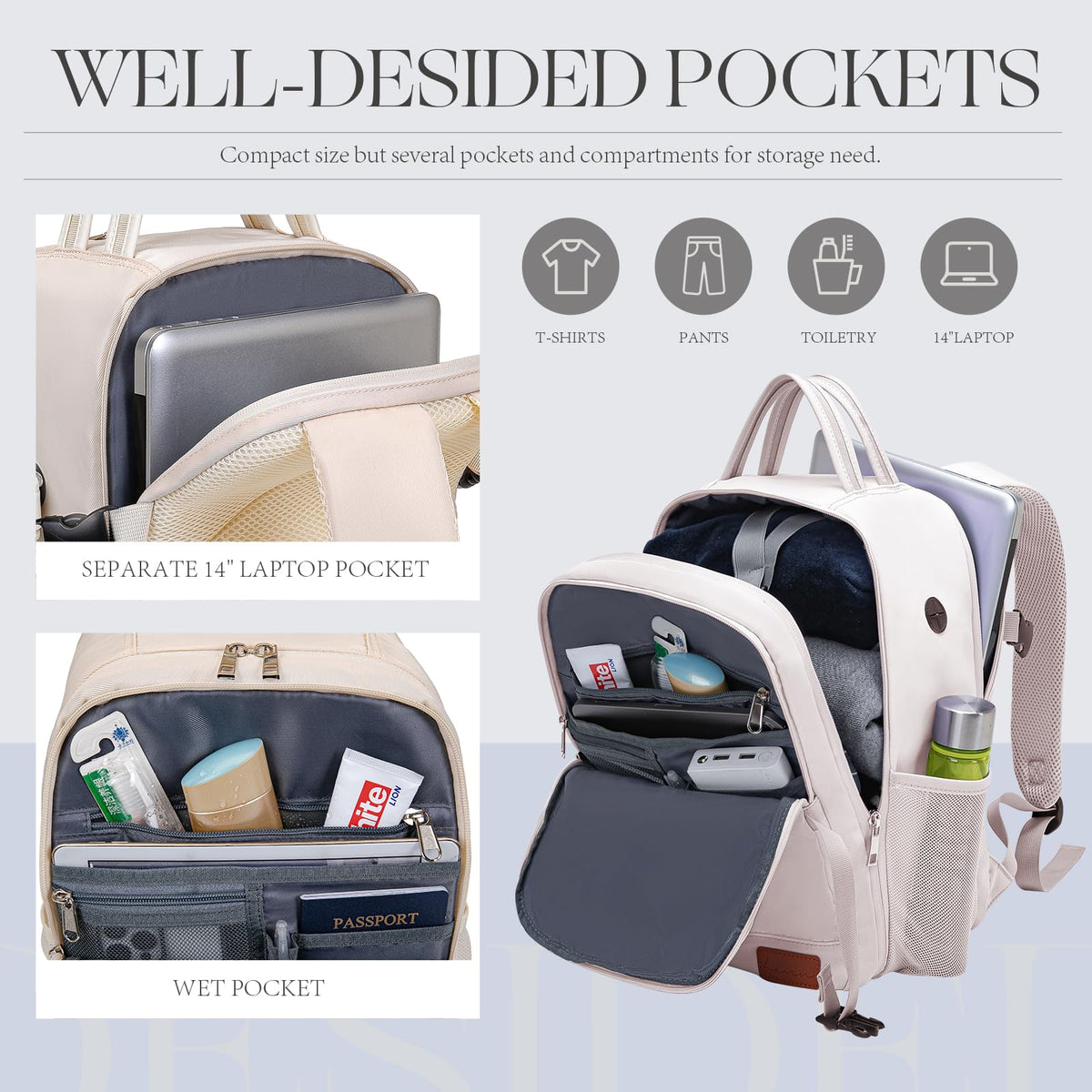 For Ryanair Cabin Bags 40x30x20 Underseat Travel Carry-on School Backpack