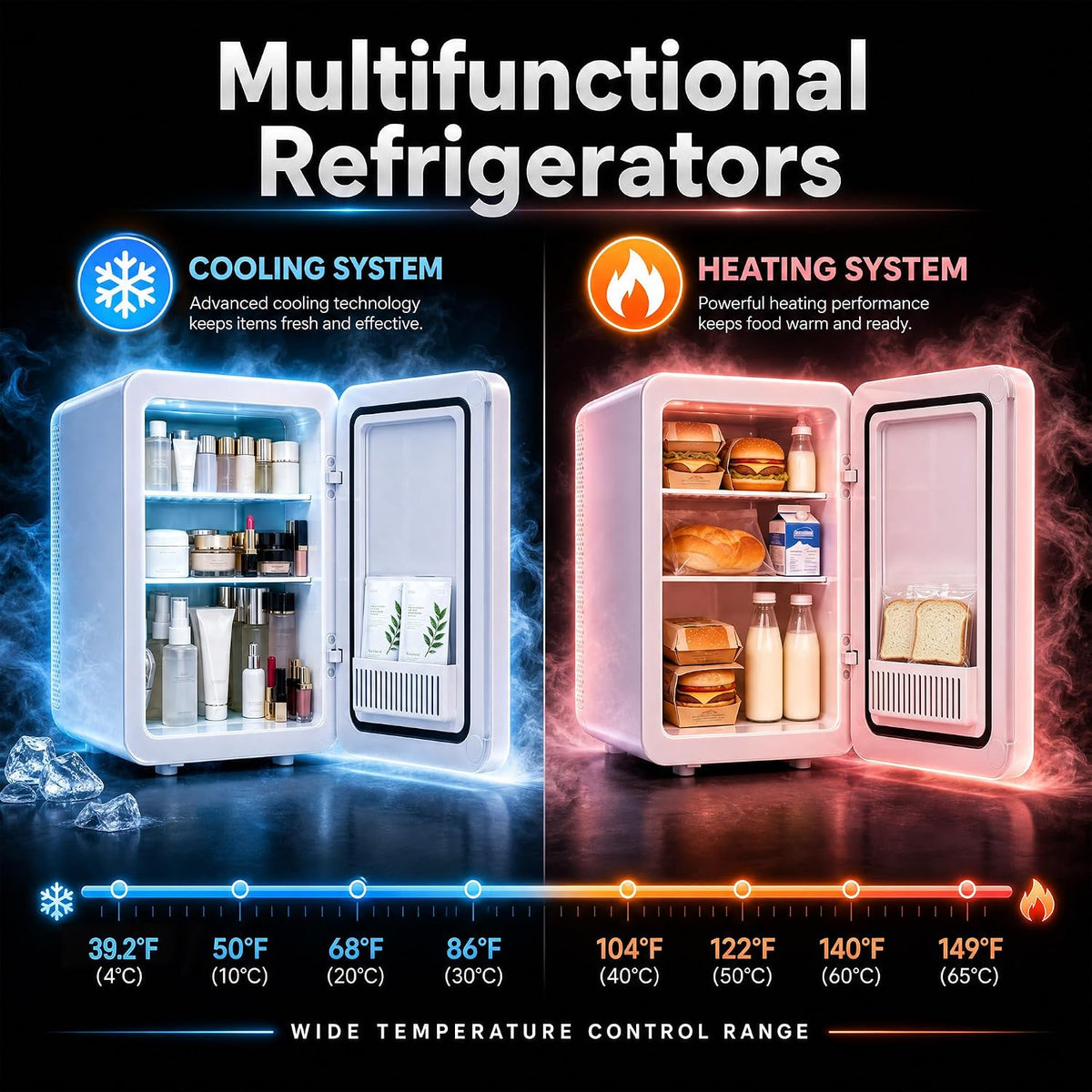 6L Skincare & Makeup Mini Fridge, Cooler & Warmer with LED Mirror