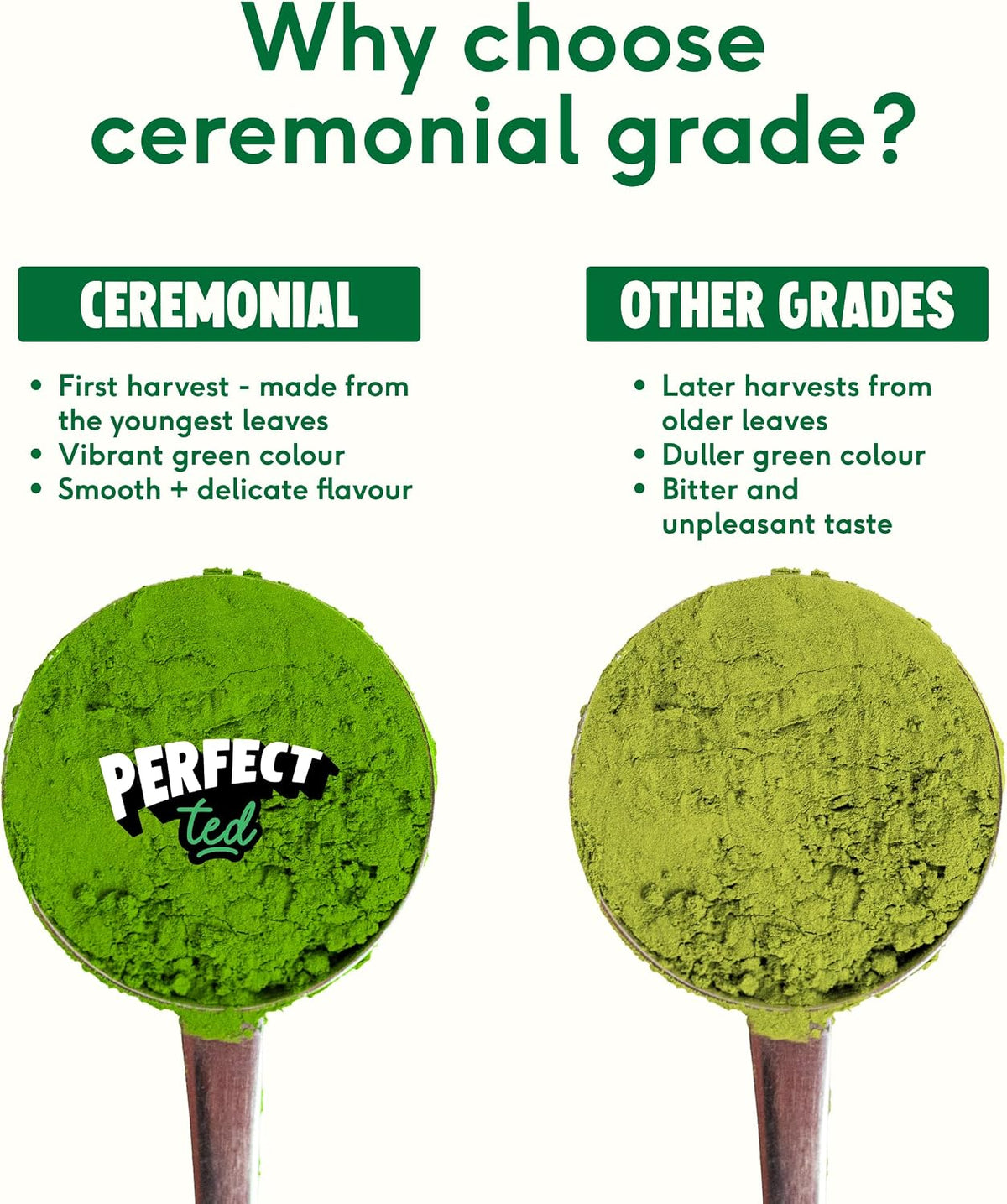 PerfectTed Matcha Powder | Organic Ceremonial Grade Japanese Matcha | 30g