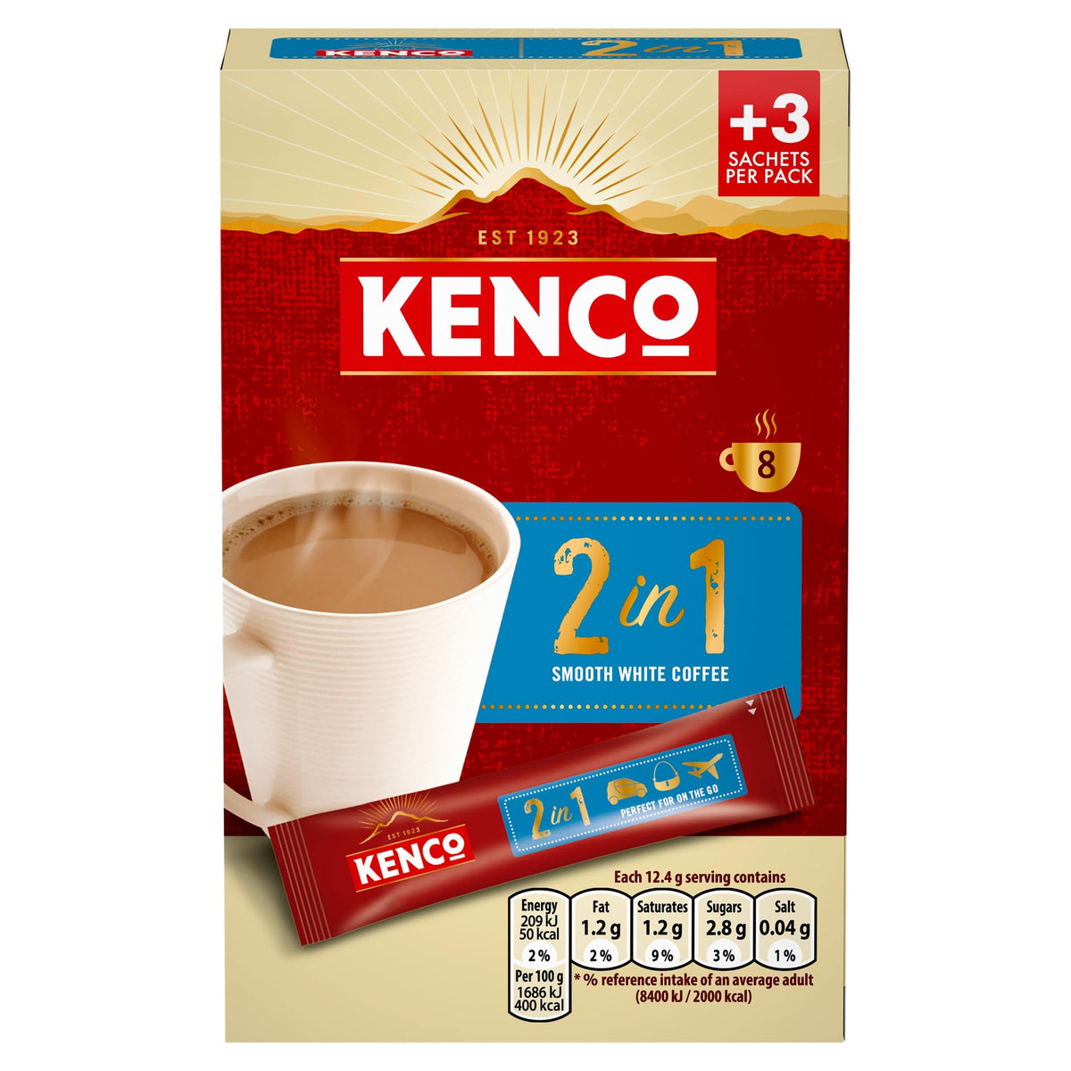 Kenco Iced Hot Salted Caramel Latte Sachets x8 (Pack of 5, Total 40 Sachets)