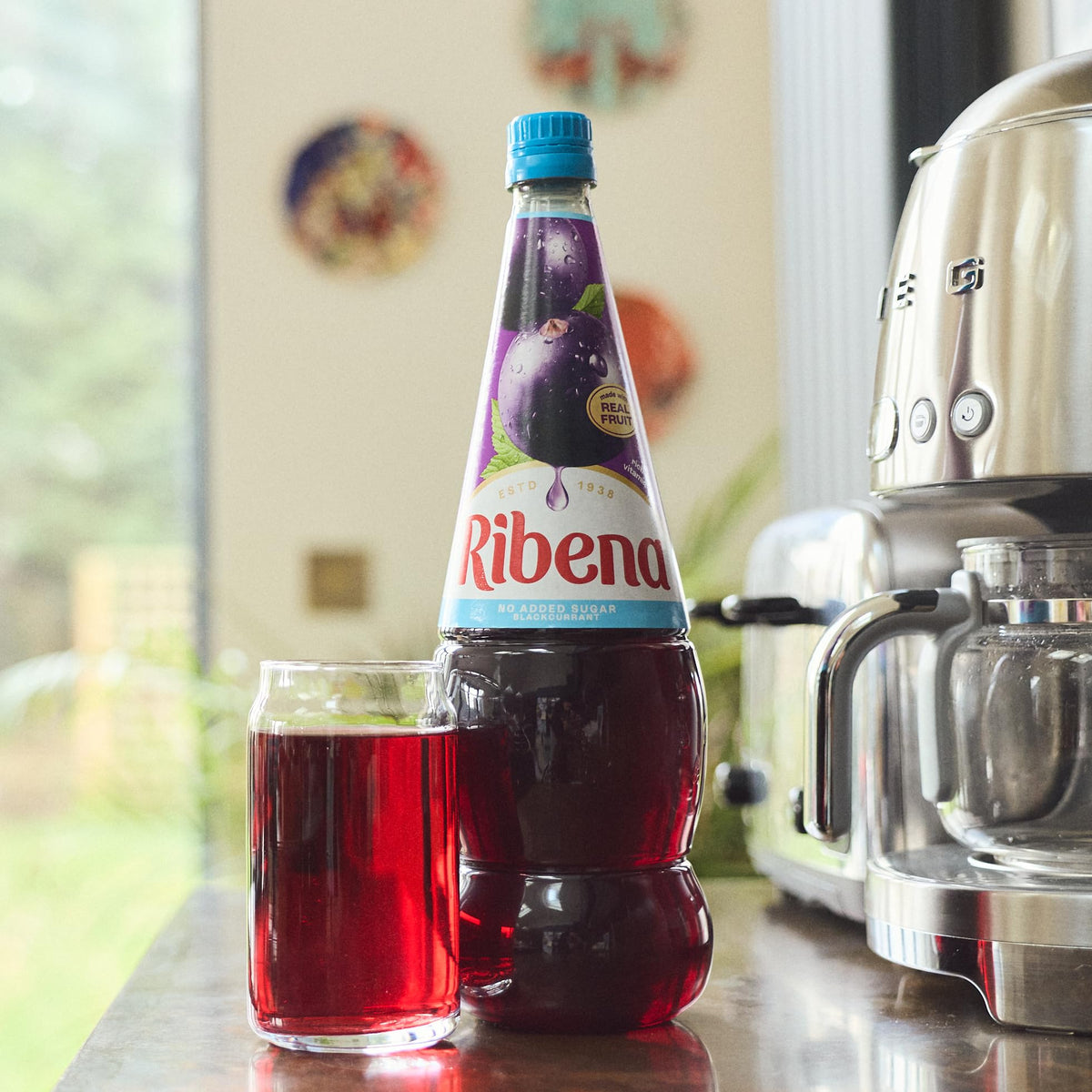 Ribena Blackcurrant Squash 1.5L – Real British Blackcurrants | Rich in Vitamin C | No Artificial Colours or Flavours | 100% Recycled Plastic Bottle