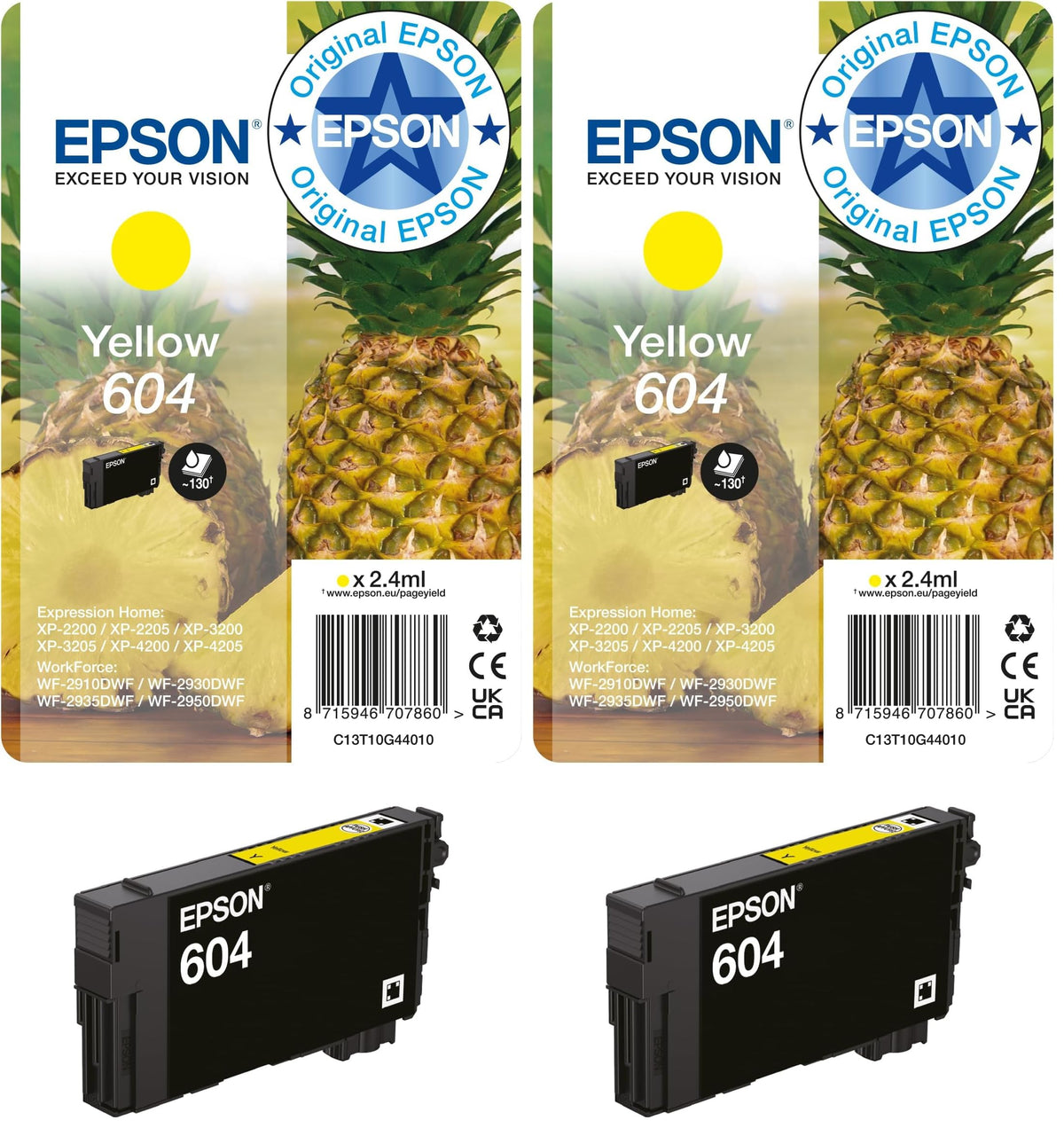 Epson 604 Pineapple, Genuine Multipack, 4-colours Ink Cartridges