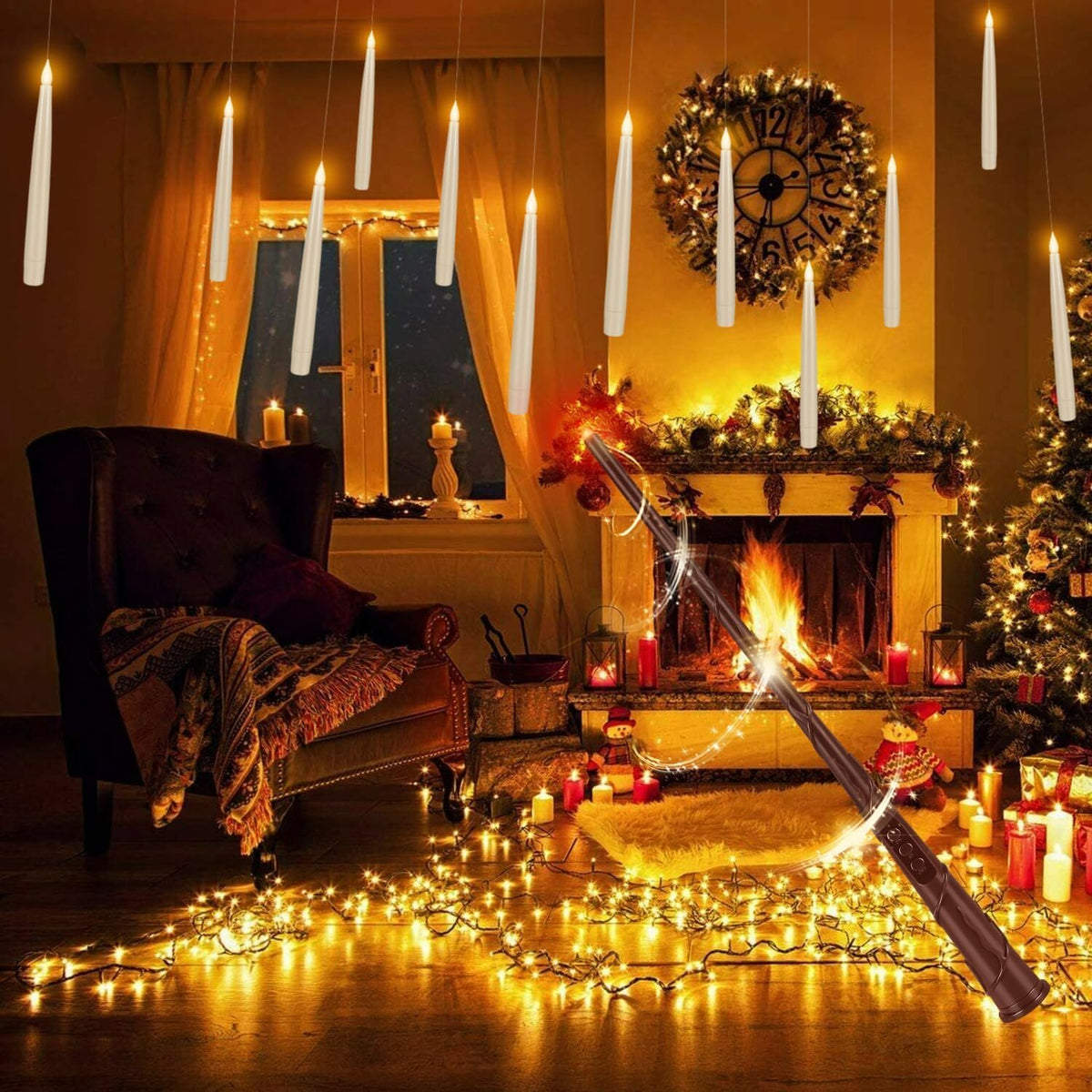 LIVEN Flickering Flameless Candles Battery Operated with Remote,Led Pillar Candles with Realistic Moving Wick Candles for Halloween,Christmas,Home Decor Pack of 12 (D2.2 xH 5" 6" 7")(White)