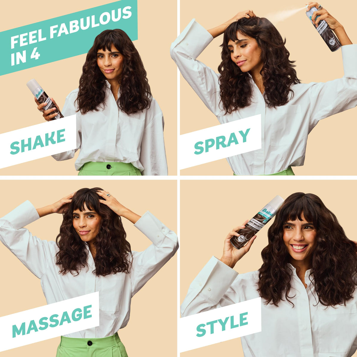 Batiste Dark Brunette Dry Shampoo, Colour Blends Seamlessly, 350ml