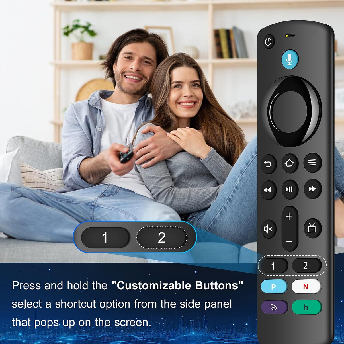 Voice Replacement Remote Control for All Fire-TV-StickSeries HD/Cube/Lite/4K/4K Max Stick Voice Remote Compatible with Pioneer/Hisense Fire Smart TV