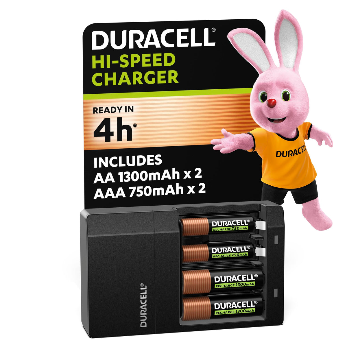 DURACELL AAA Rechargeable Batteries (4 Pack) 1.2V, 750 mAh NiMH