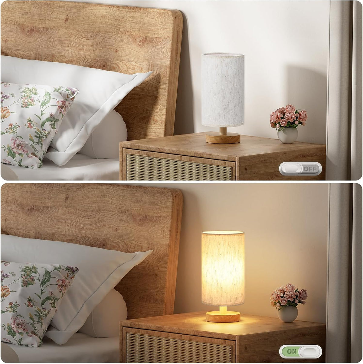 Aooshine Bedside Lamps, 3000K Warm Table Lamp for Bedroom Living Room
