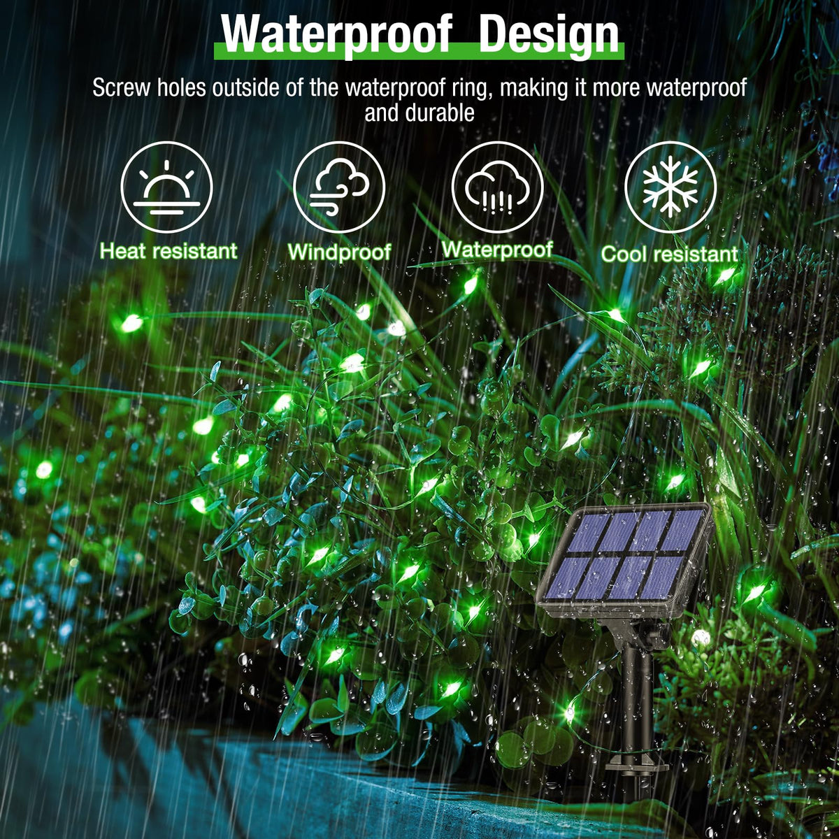 btfarm 2 Pack Solar String Lights Outdoor Garden, 15M/50FT 150 LED