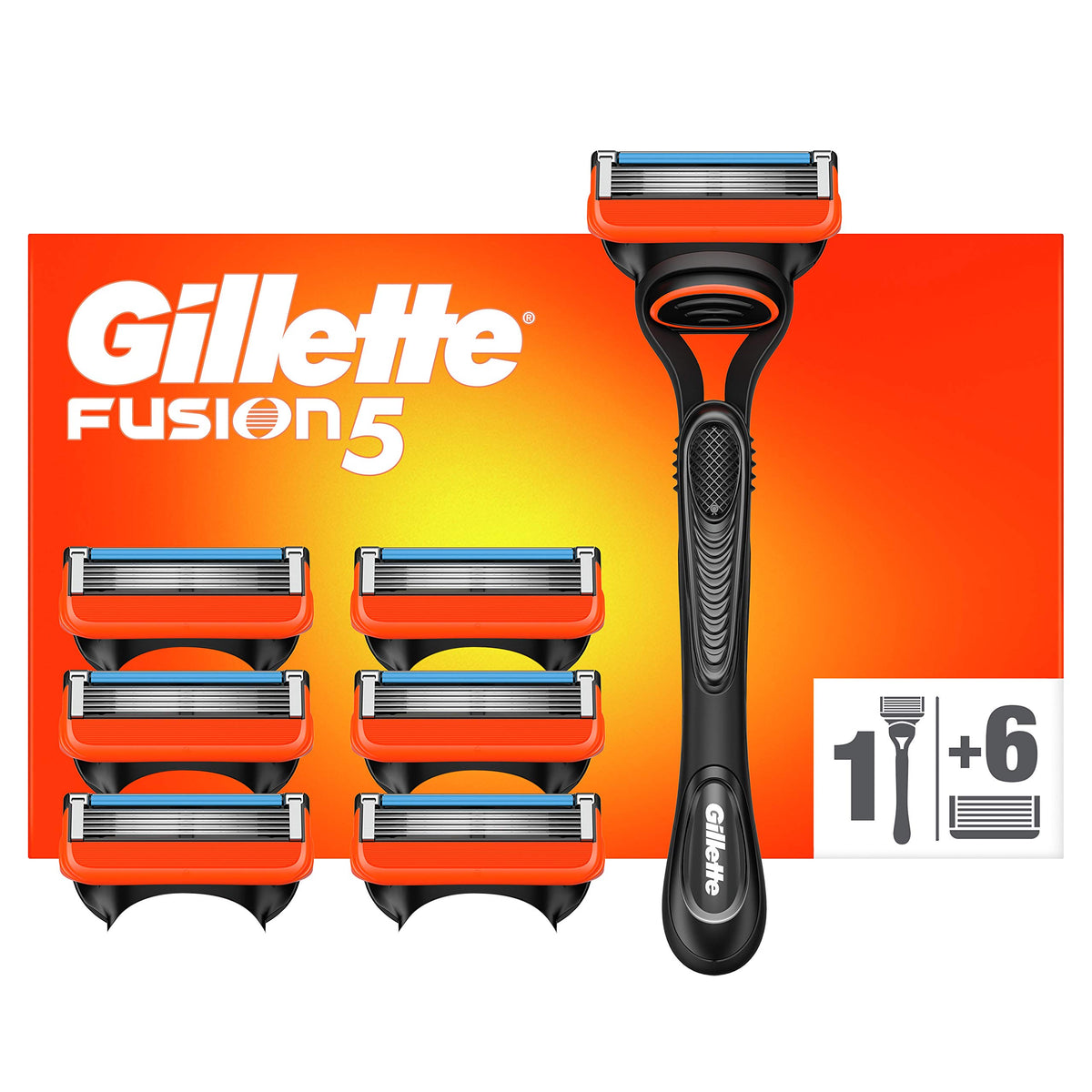Gillette Fusion5 Razor for Men with Precision Trimmer, 1 Handle, 10 Refills