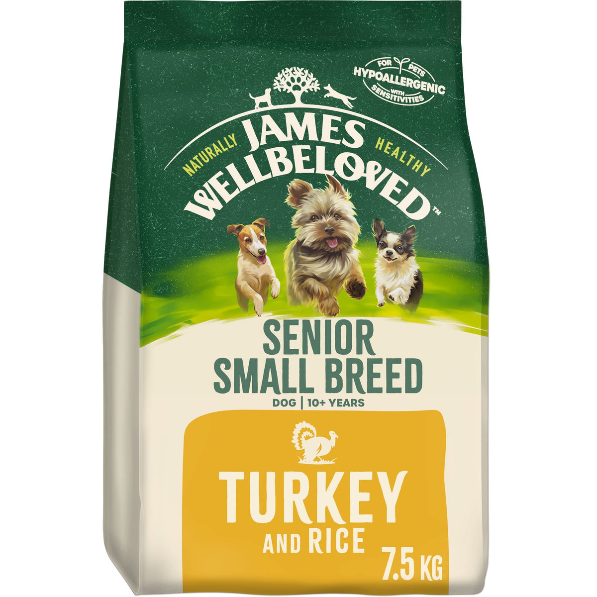 James Wellbeloved Dog Senior Hypoallergenic Dry Food Turkey and Rice 2 kg