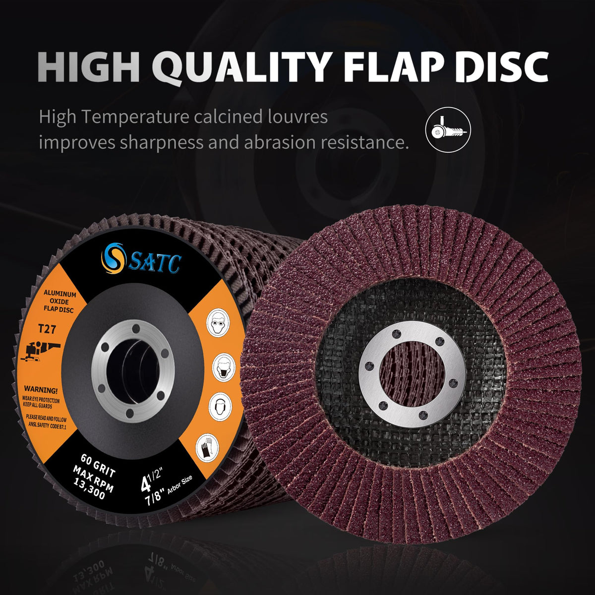 SATC Flap Discs 115mm 10 Pack Grinding Discs 120 Grit for Angle Grinder to Sanding Grinding Metal Wood