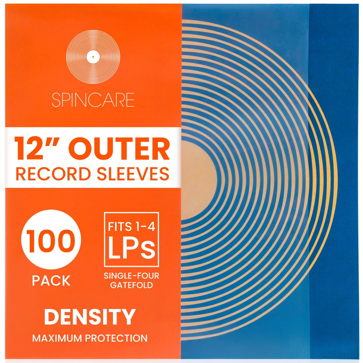 SPINCARE 50x 12 Inch Density UV Protection Outer Vinyl Record Sleeves