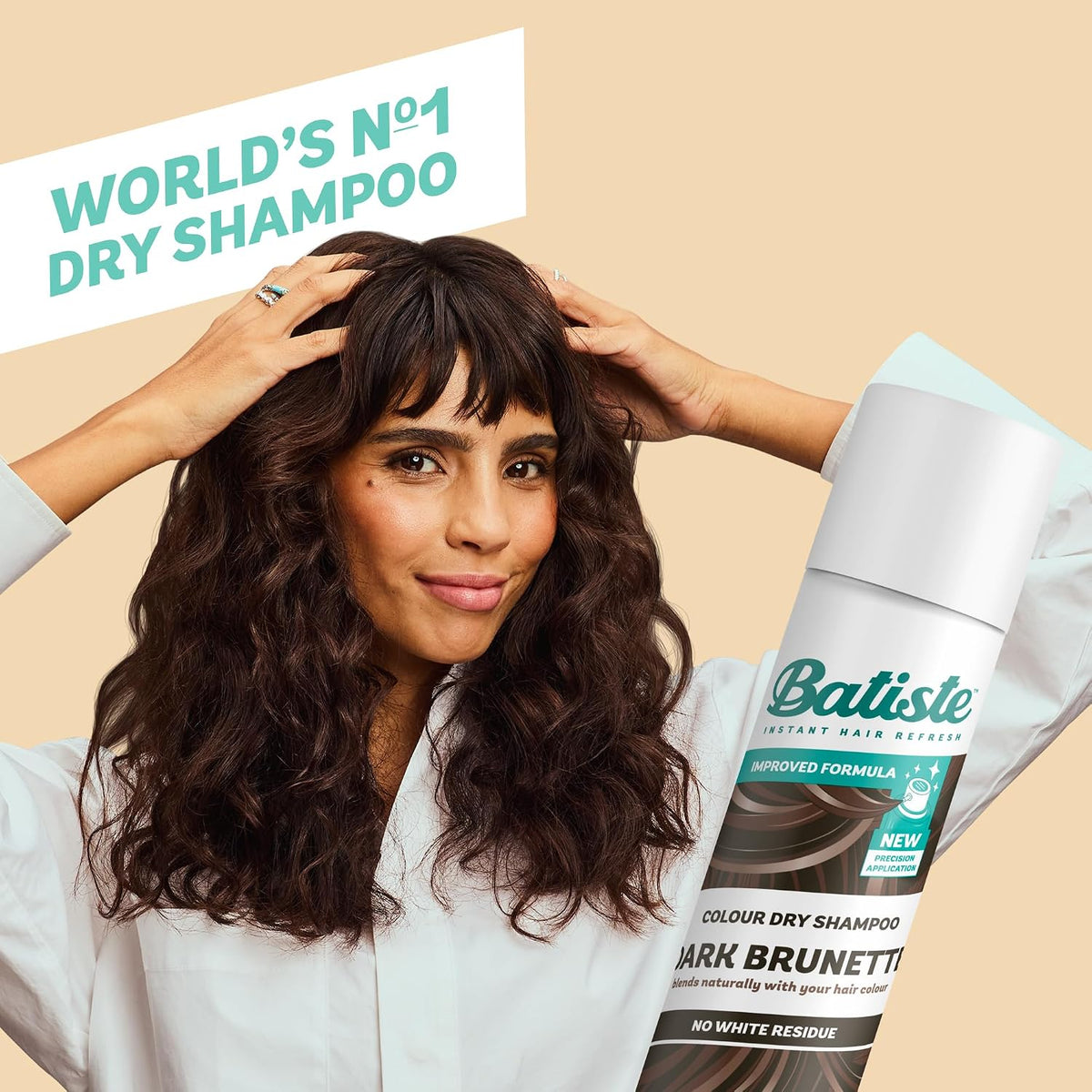 Batiste Dark Brunette Dry Shampoo, Colour Blends Seamlessly, 350ml