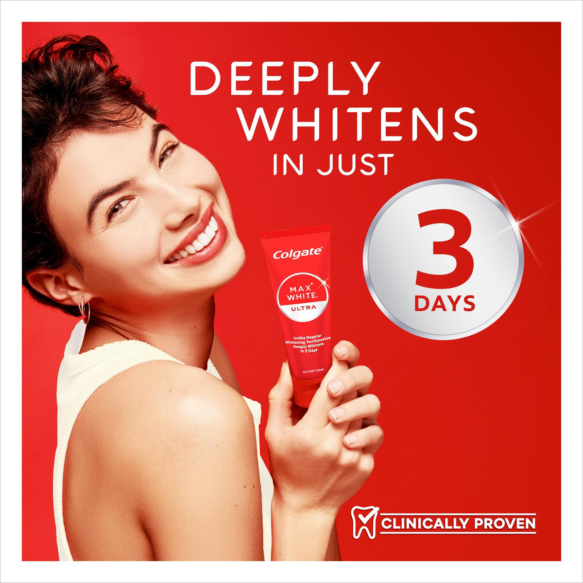 Colgate Max White Ultra Active Foam Whitening Toothpaste, 75ml