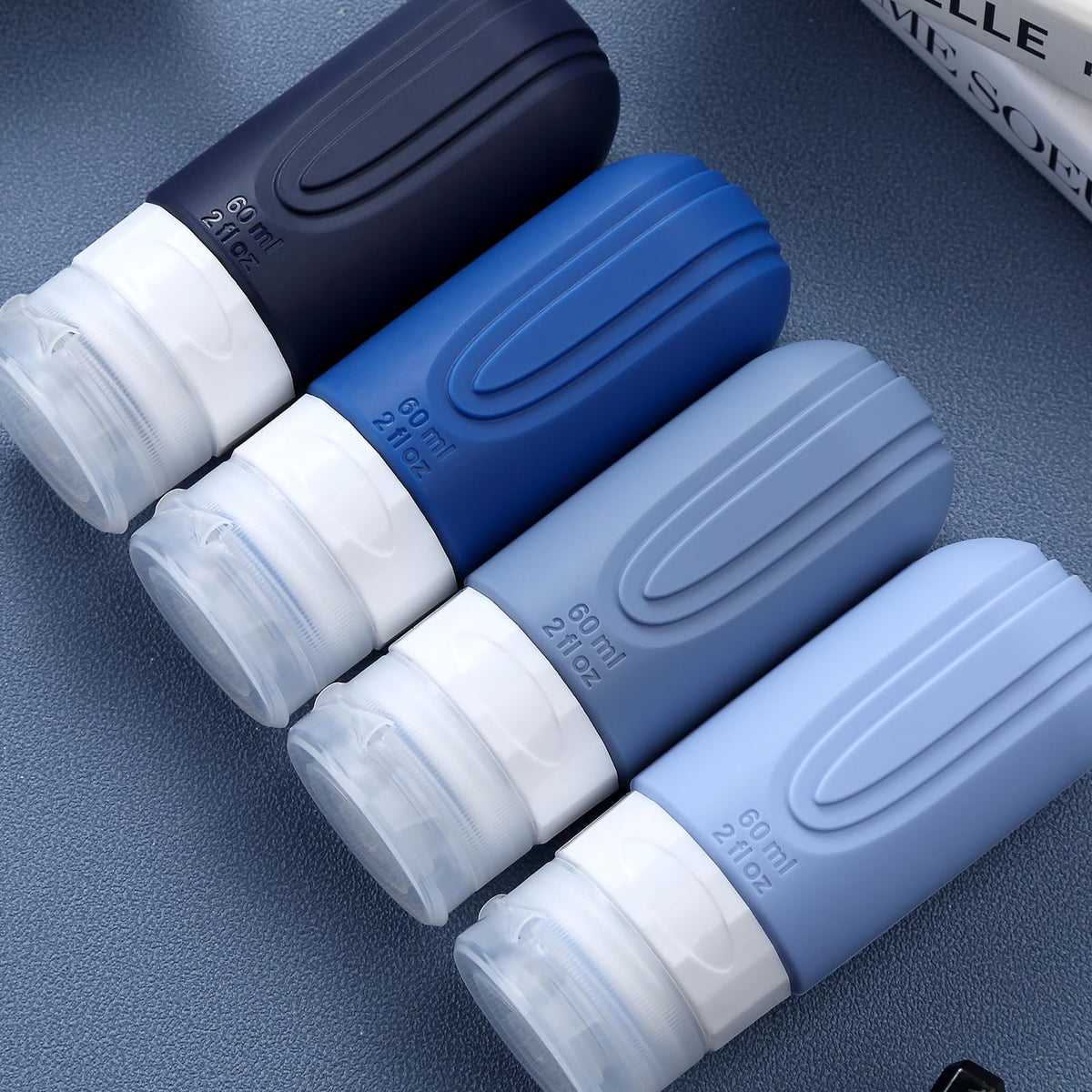 Mrsdry Travel Bottle for Toiletries, Leak Proof Silicone Travel Size 90ml Bottles Refillable Containers for Liquid Shampoo, BPA Free and TSA Approved Travel Accessories with Clear Bag (4 Pack)