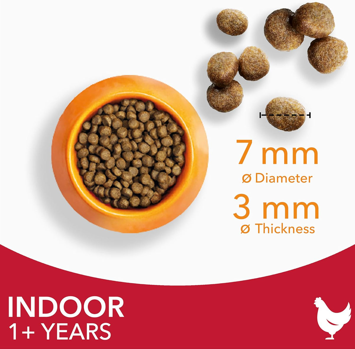 IAMS Indoor Complete Dry Cat Food Chicken 3kg - Litter Odour Control, Hairballs & Weight Management